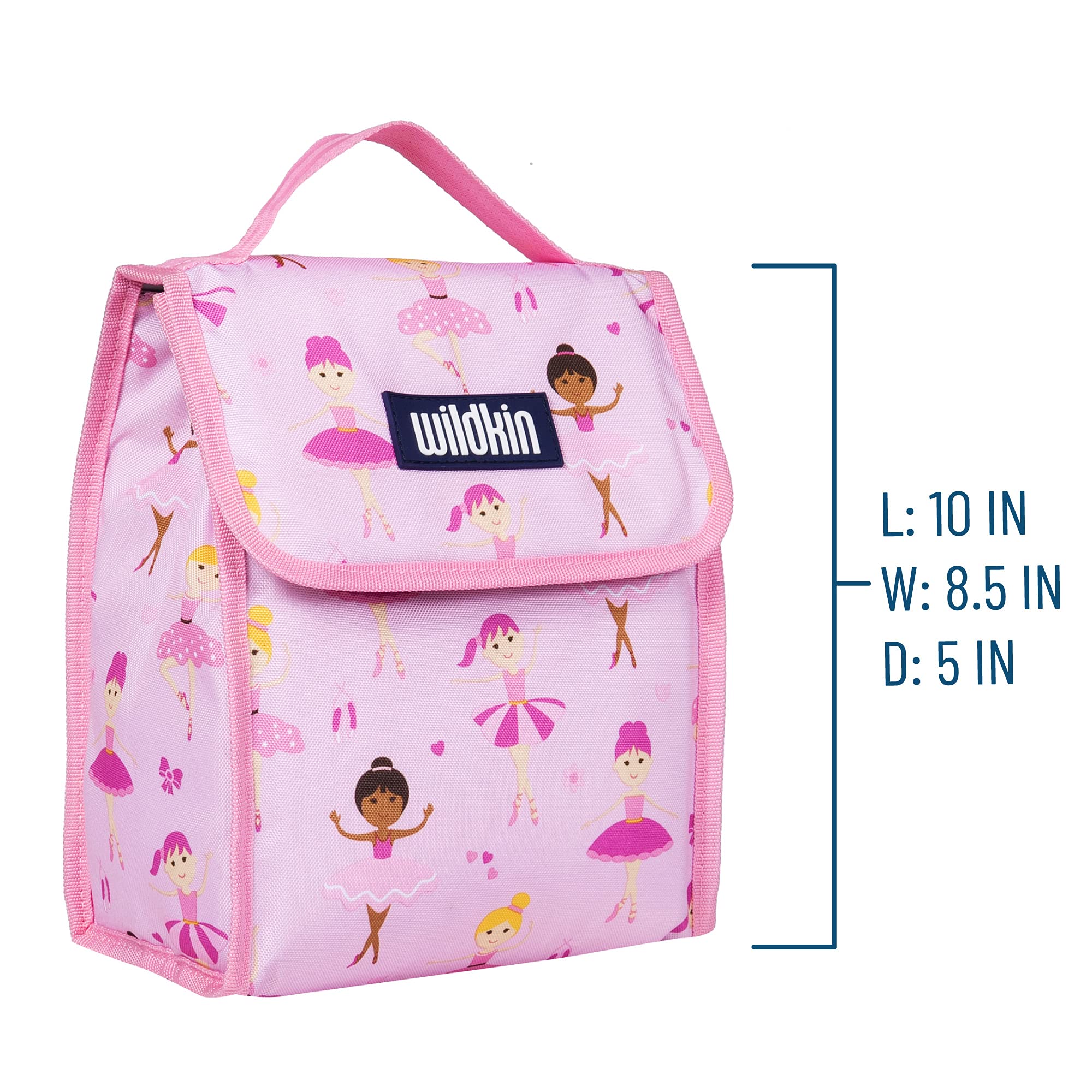 Wildkin Kids Insulated Lunch Bag - Reusable Thermal Lunch Box for School, Travel & Picnics - Keeps Food Hot/Cold for Hours - Perfect for Ballet Dancers & Ballerina Themed Lunches