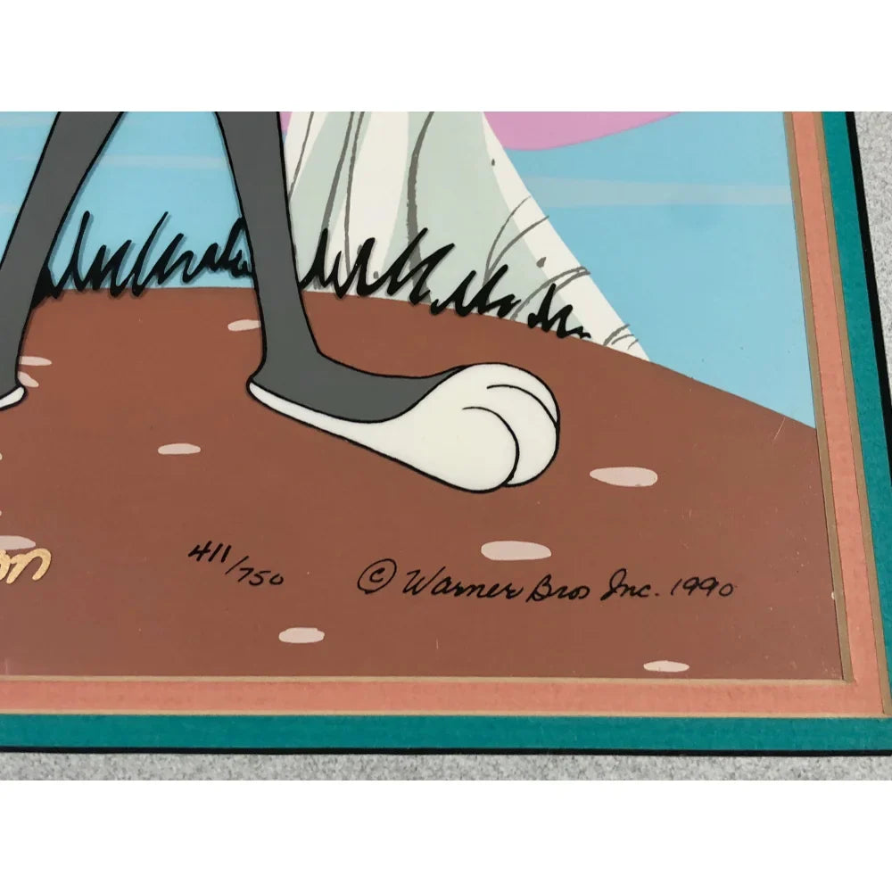 Original Bugs Bunny Hand-Painted Signed Animation Cel Framed #/500 by Robert McKimson - Limited Edition Collectible for Disney Fans & Cartoon Art Enthusiasts - Perfect for Home Decor, Office Display & Gift Giving