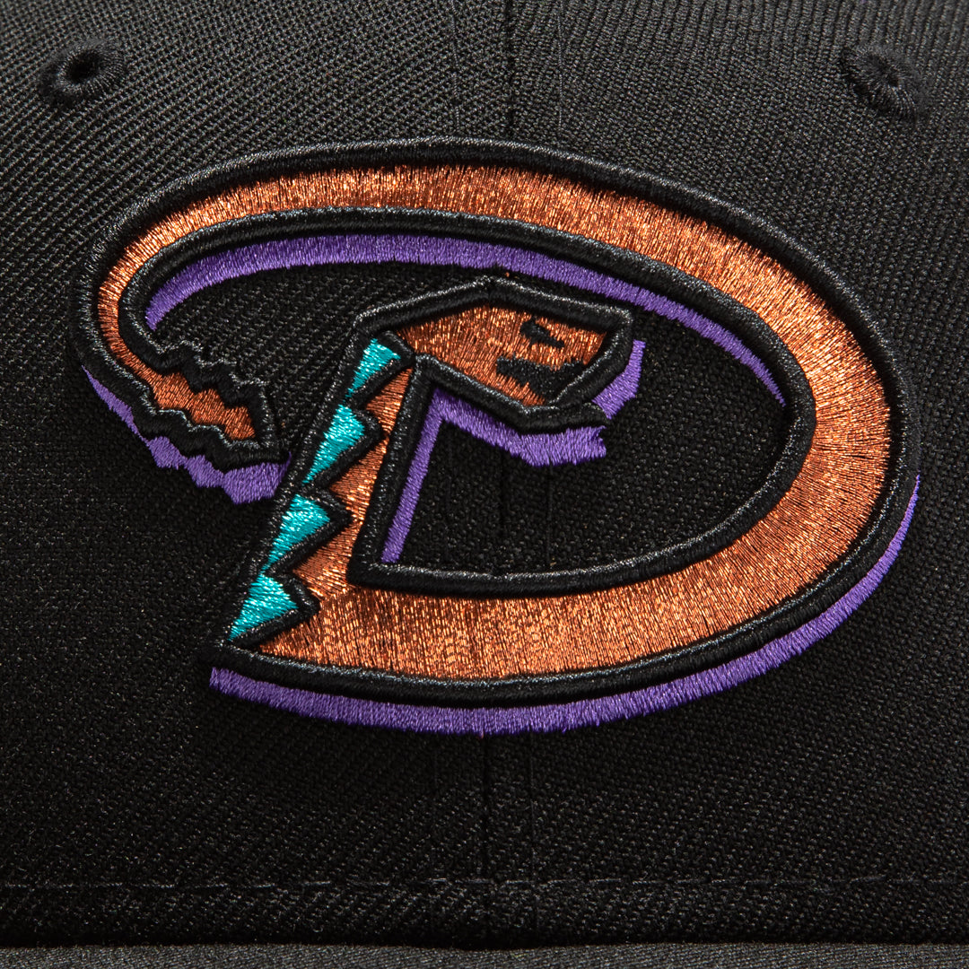 New Era 59Fifty Retro On Field Arizona Diamondbacks Baseball Cap - Black & Metallic Copper for Men's Fashion & MLB Fan Collection | Perfect for Game Day, Sports Events & Streetwear Style