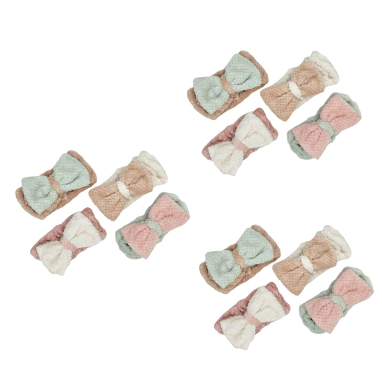 Minkissy 12 Pcs Makeup Headbands for Women - Soft Elastic Hair Bands with Bowknot Pattern, Non-Slip Hair Hoops for Styling, Washing Face, Spa & Beauty Salon Use
