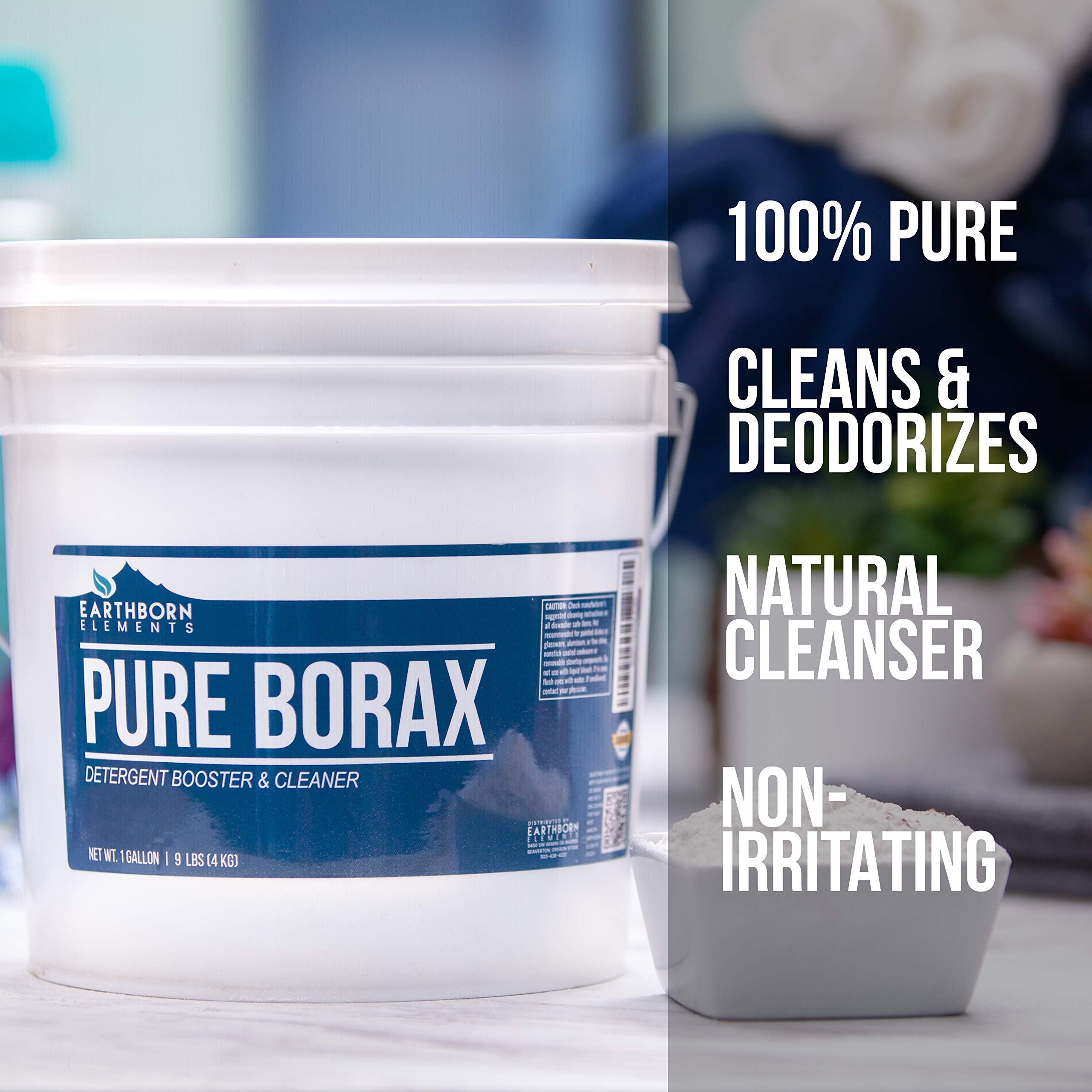 Earthborn Elements Borax Powder, Washing Soda & Soap Flakes 3-Pack (1 Gallon Each) | Multi-Purpose Cleaning & Laundry Supplies | Resealable Buckets | Perfect for DIY Detergents, Household Cleaning & Stain Removal