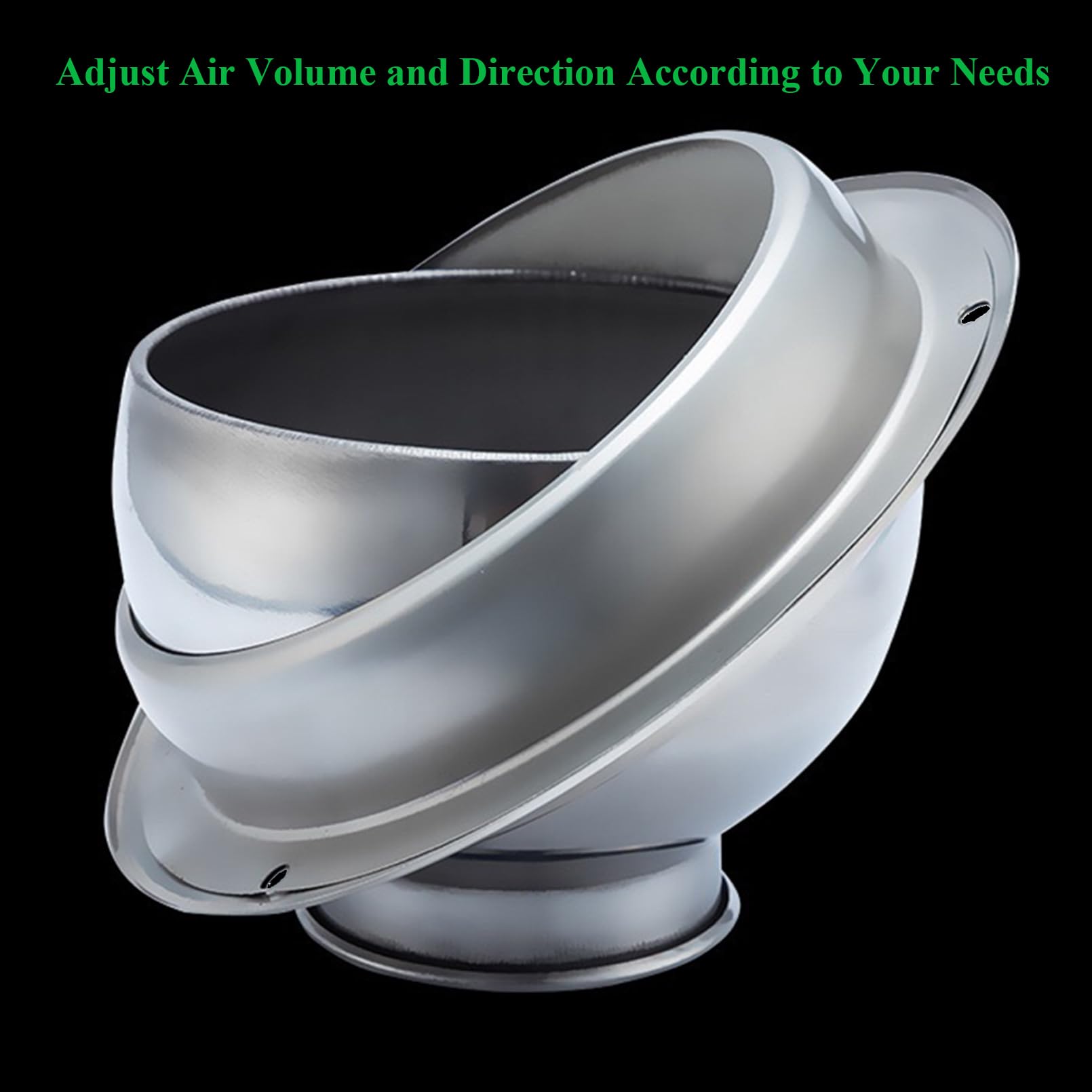 6 Inch Adjustable Stainless Steel Air Vent Hood - Round Soffit Ventilation Outlet for Improved Airflow - Easy Install Duct Cover for Kitchen, Bedroom, Bathroom & Office - Perfect for Home & Commercial Ventilation Systems