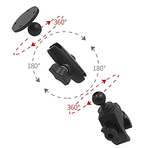 Pmandgk 9cm Aluminum Alloy Double Socket Arm with 1 Inch Ball Foot Mount - Motorcycle Camera Boom Arm for GoPro, Action Cameras - Perfect for Vlogging, Riding Adventures & Off-Road Recording