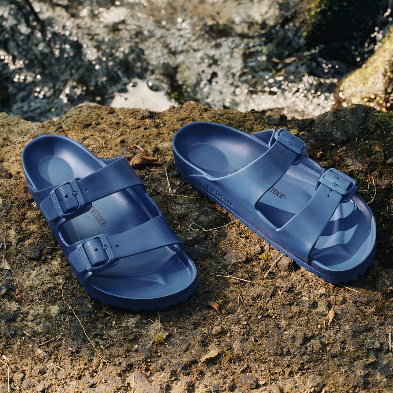 Birkenstock Arizona EVA Narrow Slide Sandals for Women - Comfortable Navy Blue Summer Shoes | Perfect for Beach, Pool, and Casual Outings