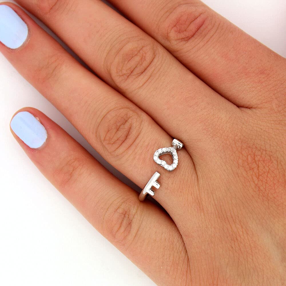 925 Sterling Silver Heart CZ Ring - Elegant Cut-Out Wraparound Ring for Women | Romantic Love Symbol Jewelry | Perfect for Valentine's Day, Anniversary & Everyday Wear
