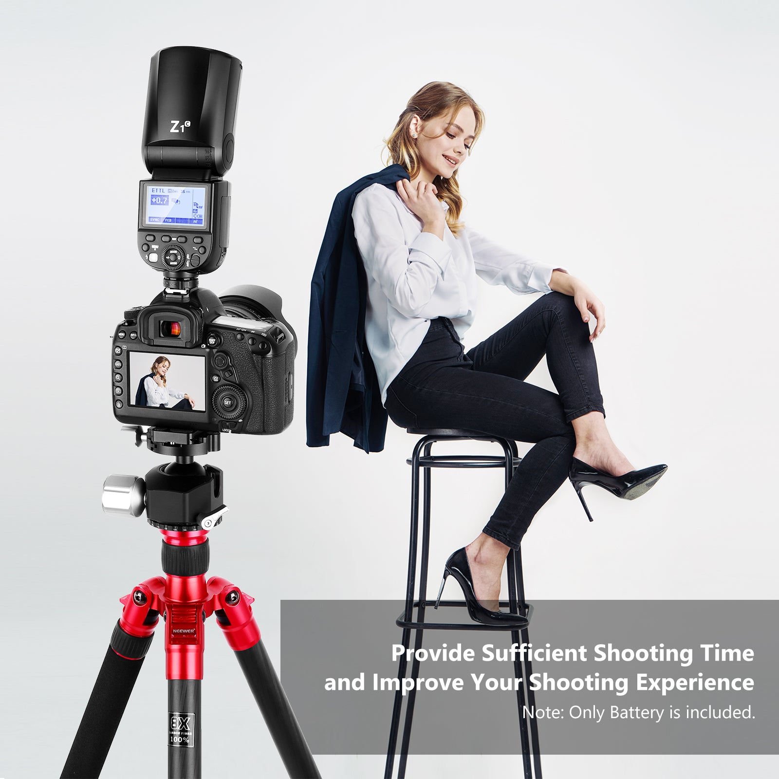 NEEWER NB Z1 7.4V 2600mAh Lithium Ion Replacement Battery for Canon Nikon Speedlite Flash - Compatible with Studio Photography, Wedding Events & Outdoor Shooting