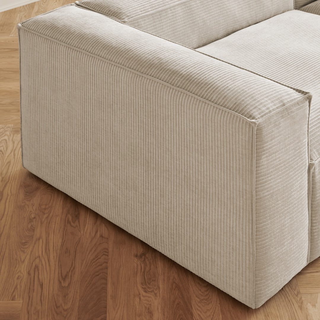 Cosima 2 Small Modular Sectional Sofa with Removable Pouf - Perfect for Small Living Rooms, Apartments & Cozy Spaces