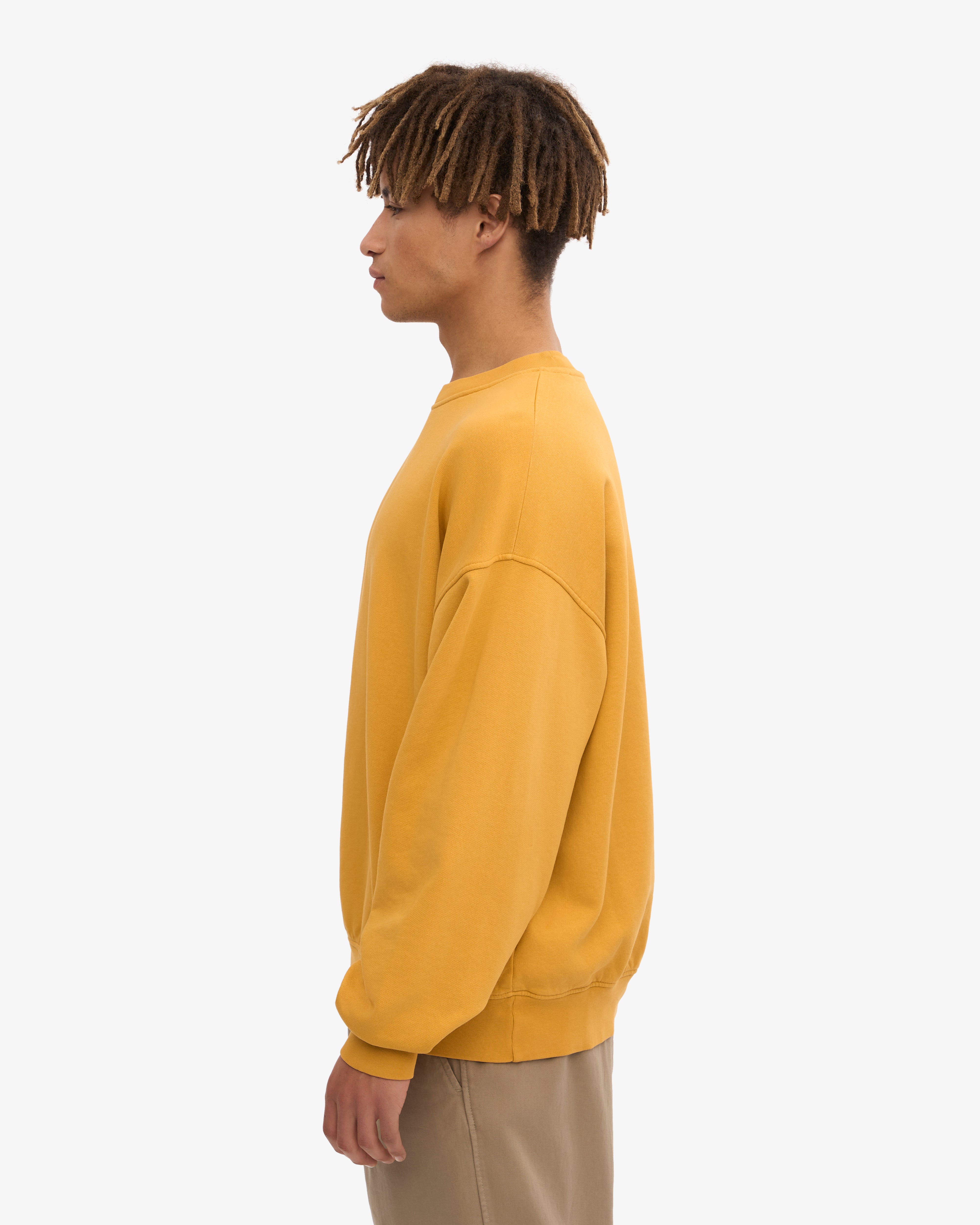 Organic Oversized Crew Neck Sweatshirt - Soft & Comfortable Burned Yellow Pullover for Women & Men | Perfect for Casual Wear, Loungewear & Street Style Fashion