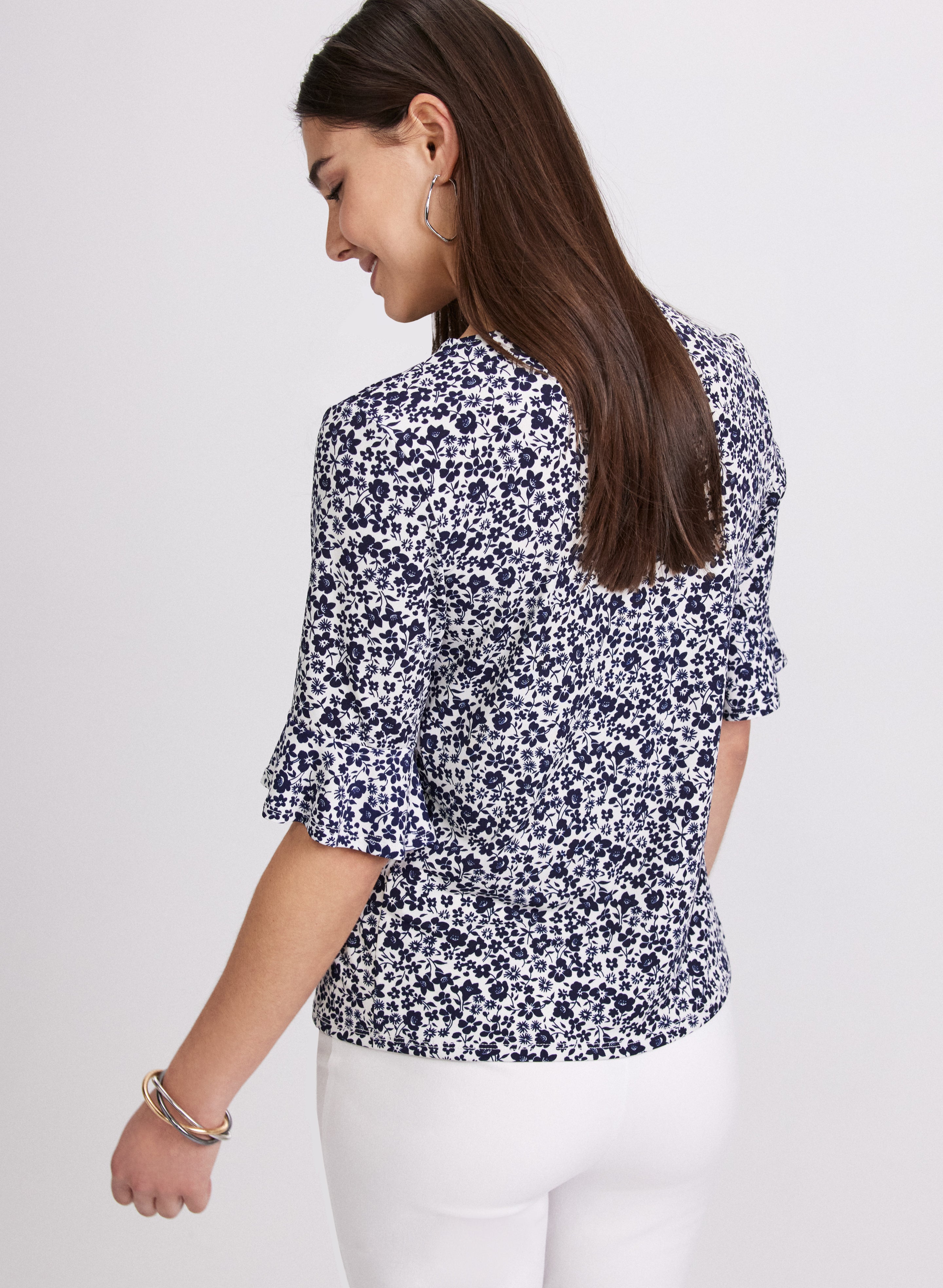 Stylish Floral Print Top for Women - Trendy Summer Blouse for Casual Outings & Date Nights