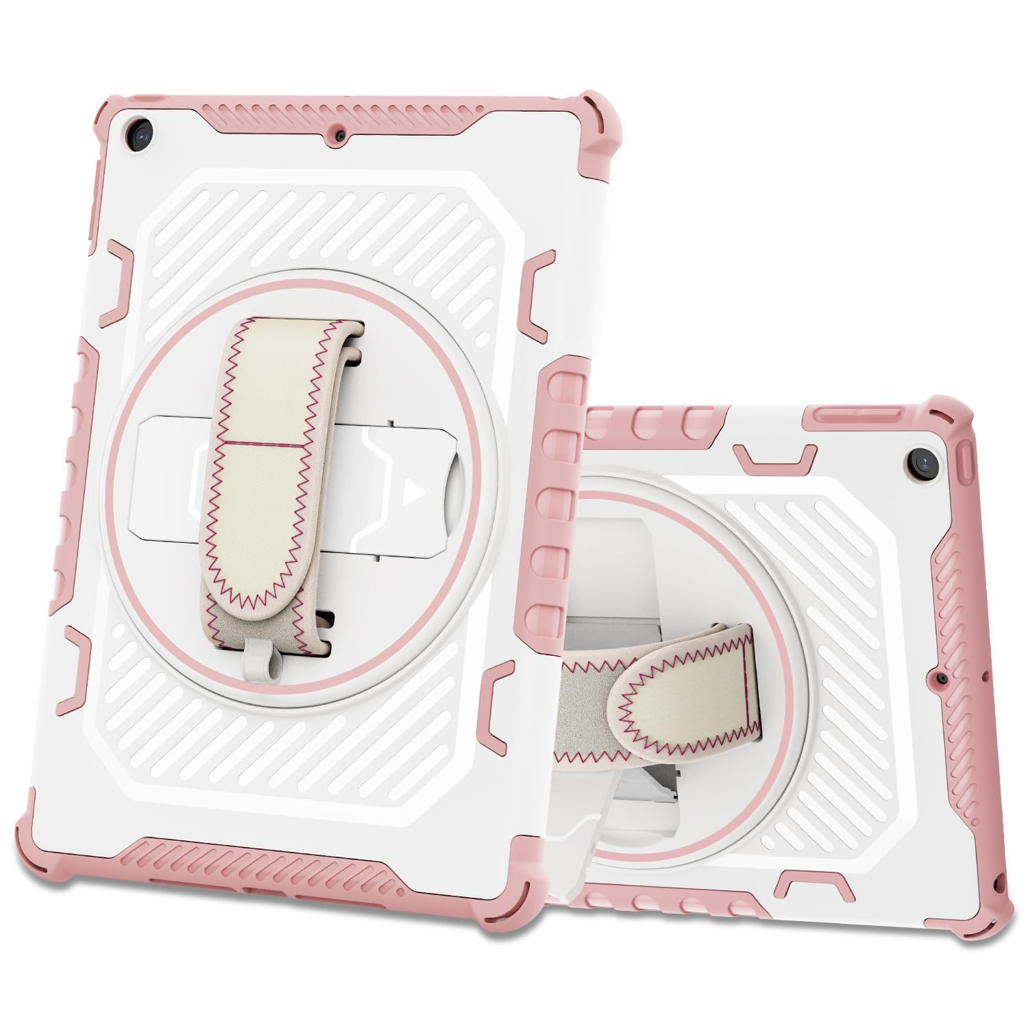 ROSROME Shockproof iPad Case for iPad 9.7 inch (2018/2017 6th/5th Gen) & iPad Air 2 - Heavy Duty Rugged Protective Cover with 360° Kickstand & Hand Strap - Perfect for Kids, Travel, School & Outdoor Use