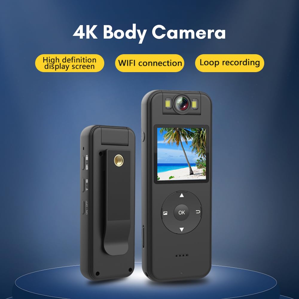 Andoer True Mini Body Camera 1080P HD - Small Wearable Camera with Audio Video Recording, Clip-On Design for Home Security, Delivery, Cycling, Police Work, Meetings & Racing Events - Perfect for Surveillance, Evidence Collection & Outdoor Activities