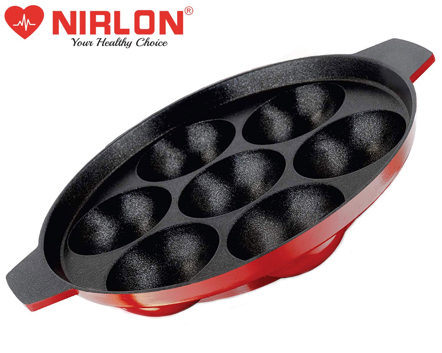 NIRLON Aluminum Non-Stick 7-Cavity Appam Pan | Paniyaram Maker | Traditional Indian Pancake Pan | Dosa Batter Cookware | Perfect for Appam, Paniyaram, Paddu & Ponganal | Ideal for Home Cooking & Indian Breakfast Preparation