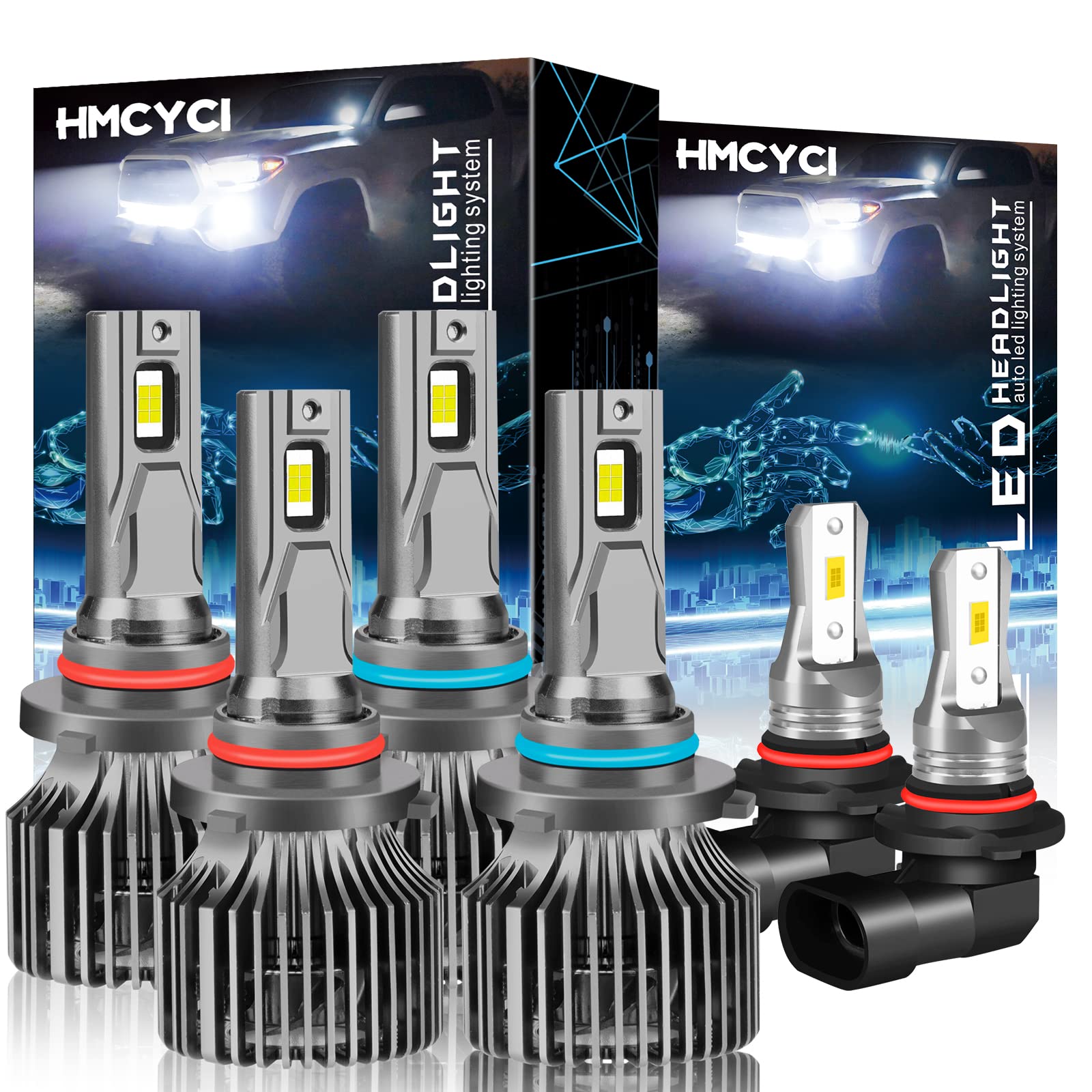 2006-2010 Jeep Commander LED Headlight Bulbs - 9005/HB3 High Beam & 9006/HB4 Low Beam + 9145 Fog Light Bulbs (6-Pack) - Bright White Light for Night Driving & Off-Road Adventures