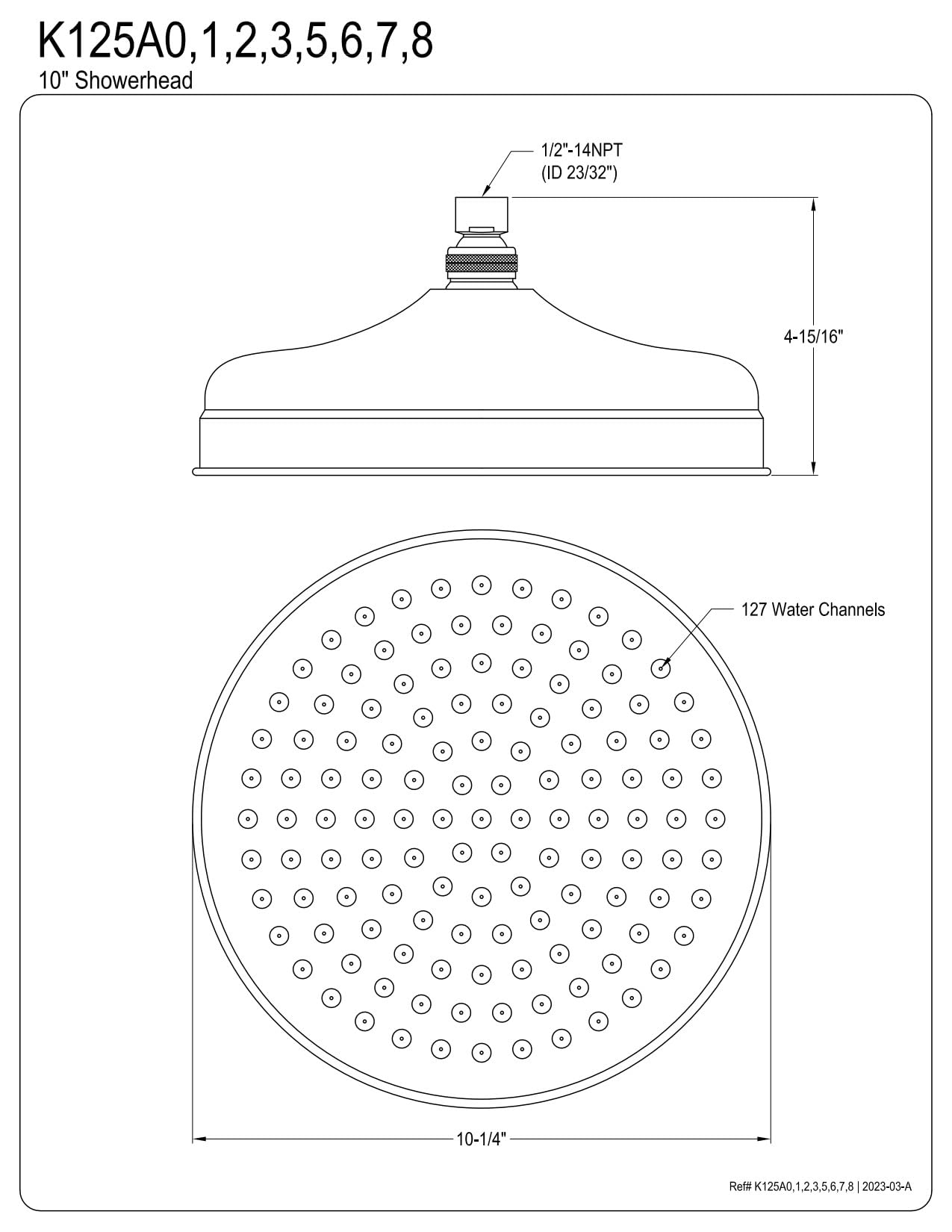 Kingston Brass K125A5 Victorian Raindrop Shower Head 10-Inch Oil Rubbed Bronze - Luxury Rainfall Showerhead for Spa-Like Bathroom Experience