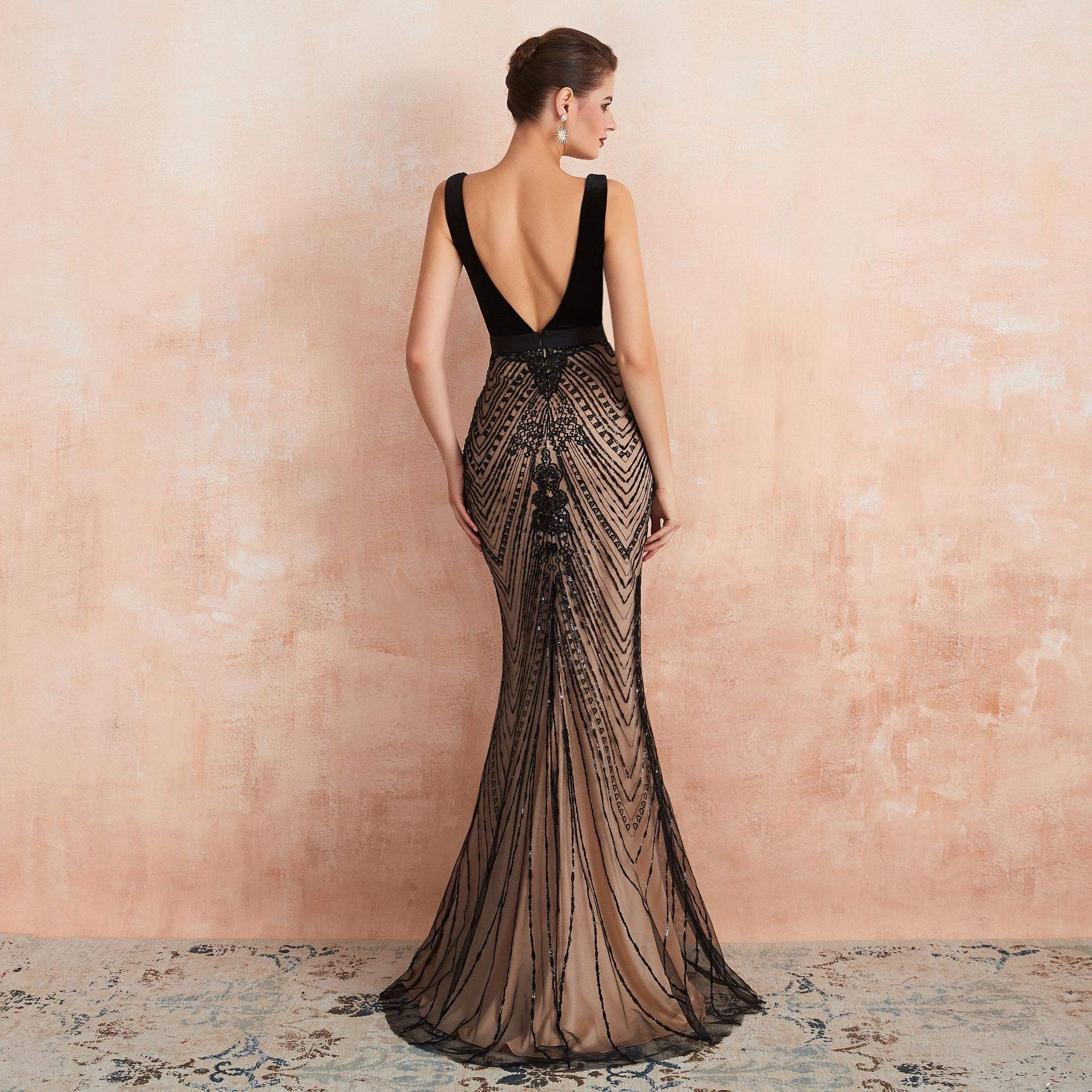 Sparkly Sequin Trumpet Mermaid Dress for Women - Sleeveless Bridesmaid Gown, Elegant Evening Dress & Long Prom Party Dress for Weddings, Galas & Special Occasions