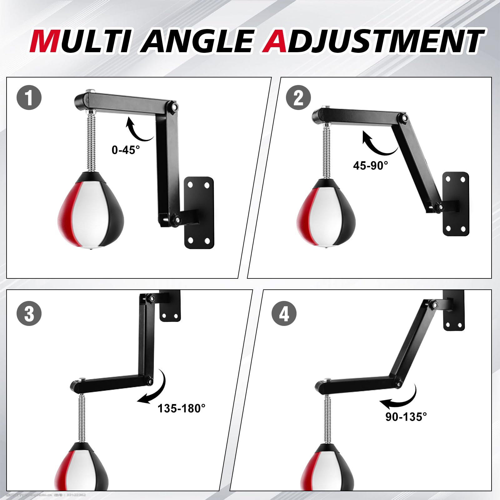 Adjustable Wall Mount Speed Bag for Boxing Training - Foldable Punching Ball for Home Gym Workouts (Men & Women) | Perfect for Boxing Practice, Cardio Exercise & Stress Relief