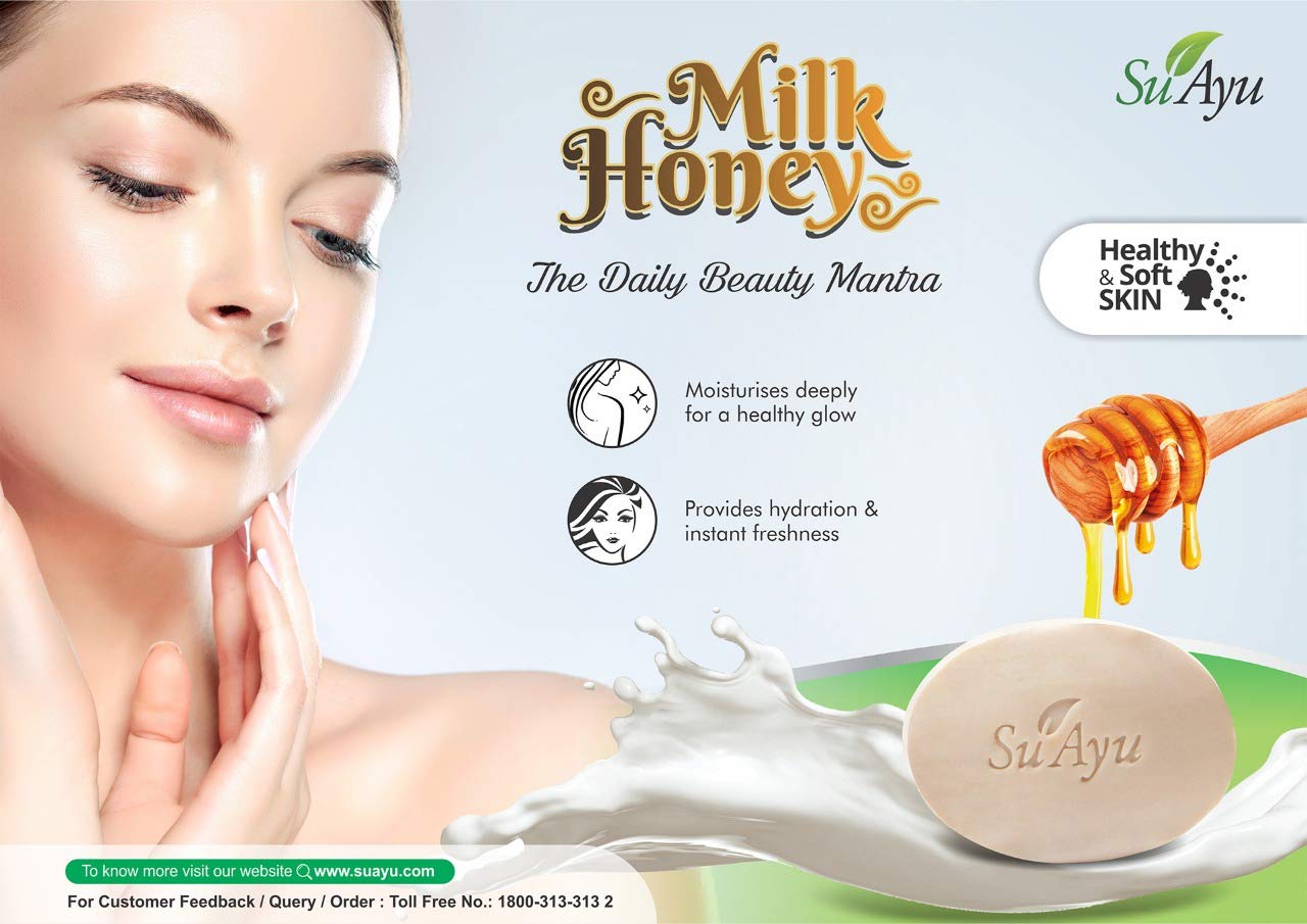 SuAyu Milk & Honey Soap Bar - 3 Pack - Natural Moisturizing Handmade Soap for Dry & Sensitive Skin - Perfect for Bath, Shower & Gift Giving