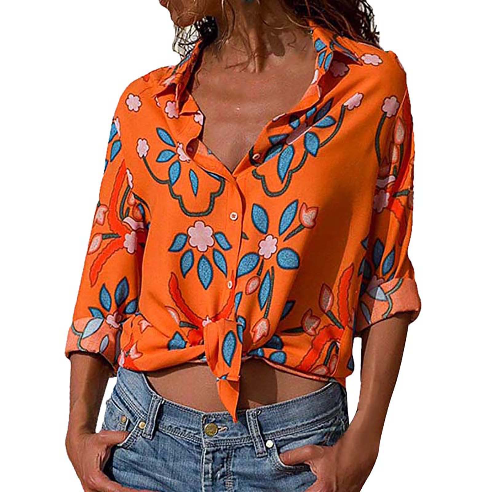 Women's Stylish Crop Tops - Casual Printed Crew Neck & V-Neck Blouses, Long Sleeve Button Down Shirts & T-Shirts for Christmas Gifts & Party Outfits | Perfect for Holiday Gatherings, Date Nights & Casual Wear