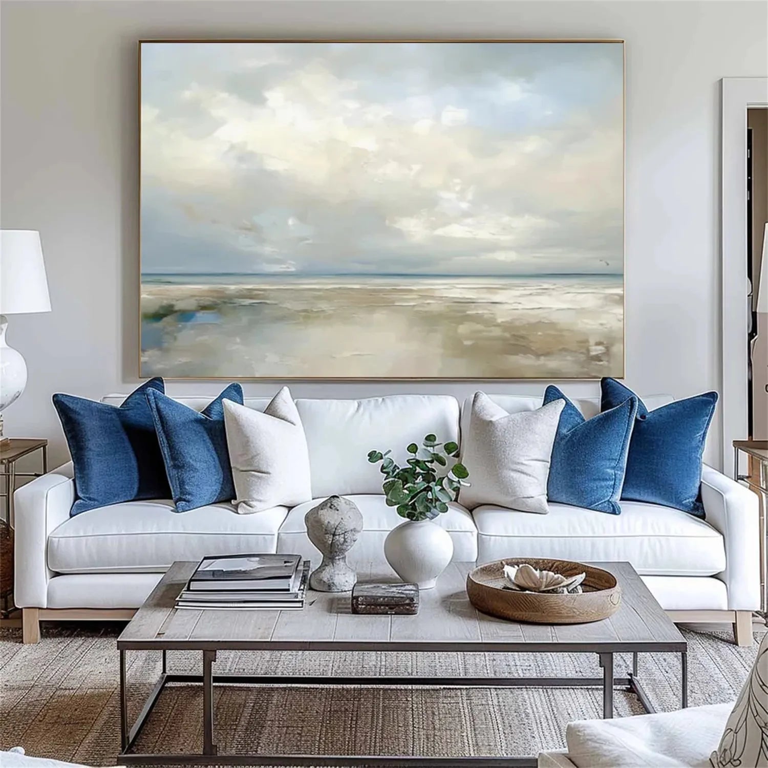 Custom Ocean and Sky Painting - Handmade Artwork #OS175 | Perfect for Living Room, Bedroom, and Office Decor