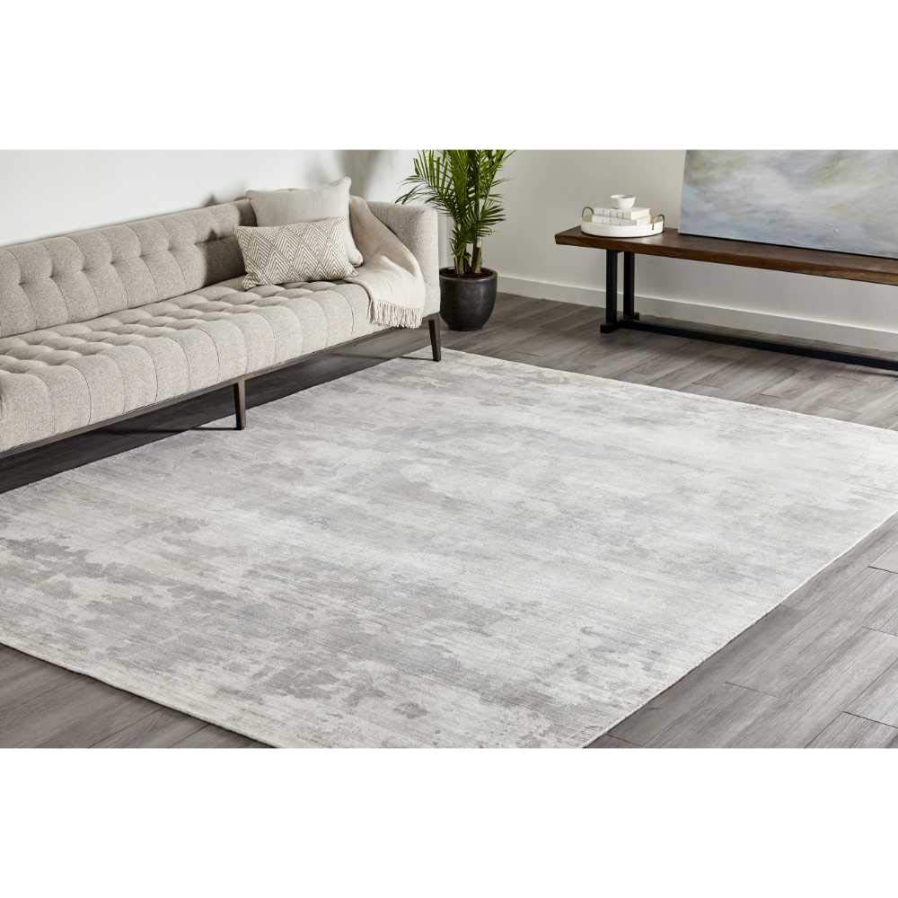 Hand Loomed Elbrus Contemporary Abstract Area Rug 5' x 8' in Bone - Solo Rugs - Perfect for Living Room, Bedroom or Office Decor