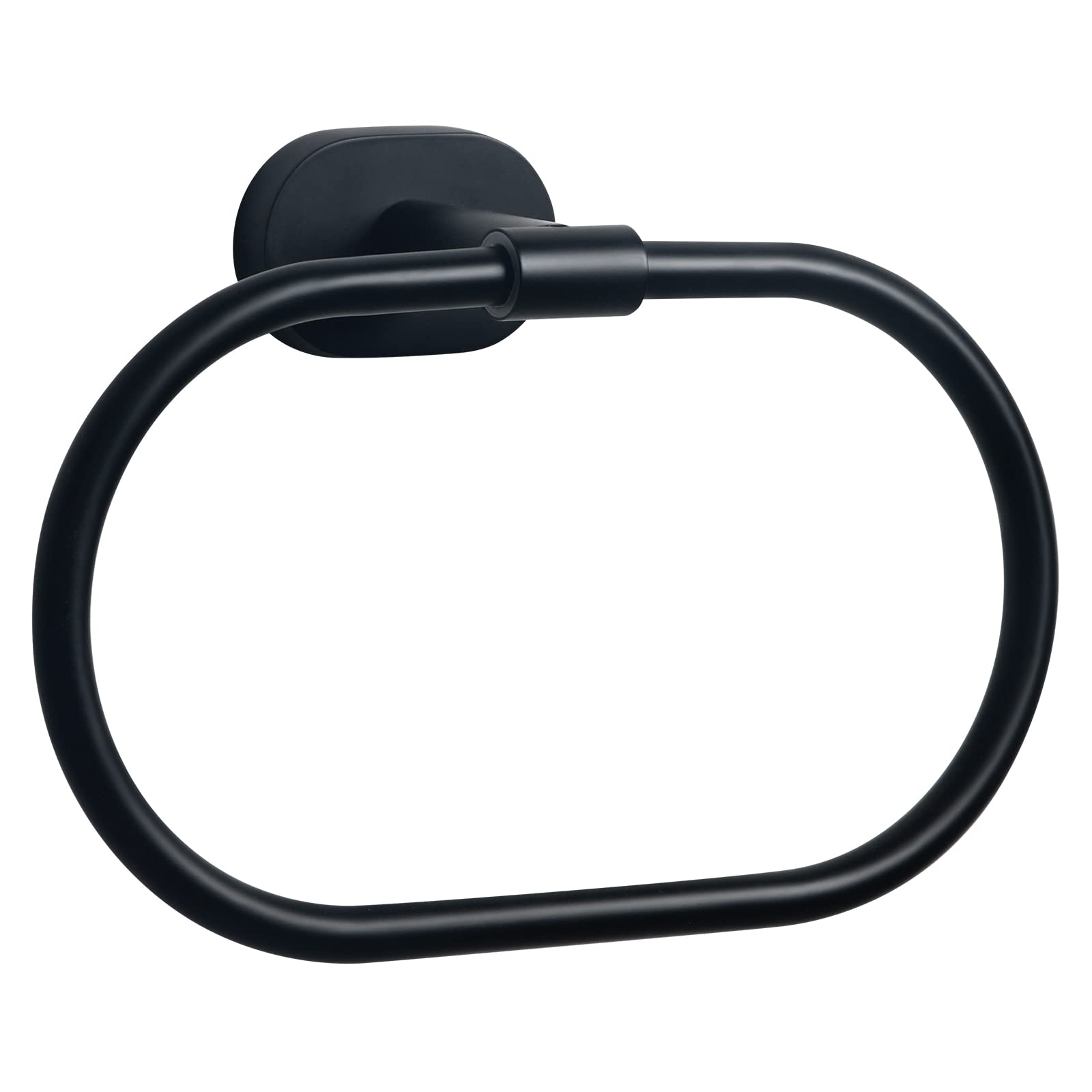 HouseAid Stainless Steel Oval Towel Holder - Modern Matte Black Wall Mounted Bathroom Towel Ring for Hand & Face Towels - Perfect for Bathrooms, Kitchens & Spa Areas