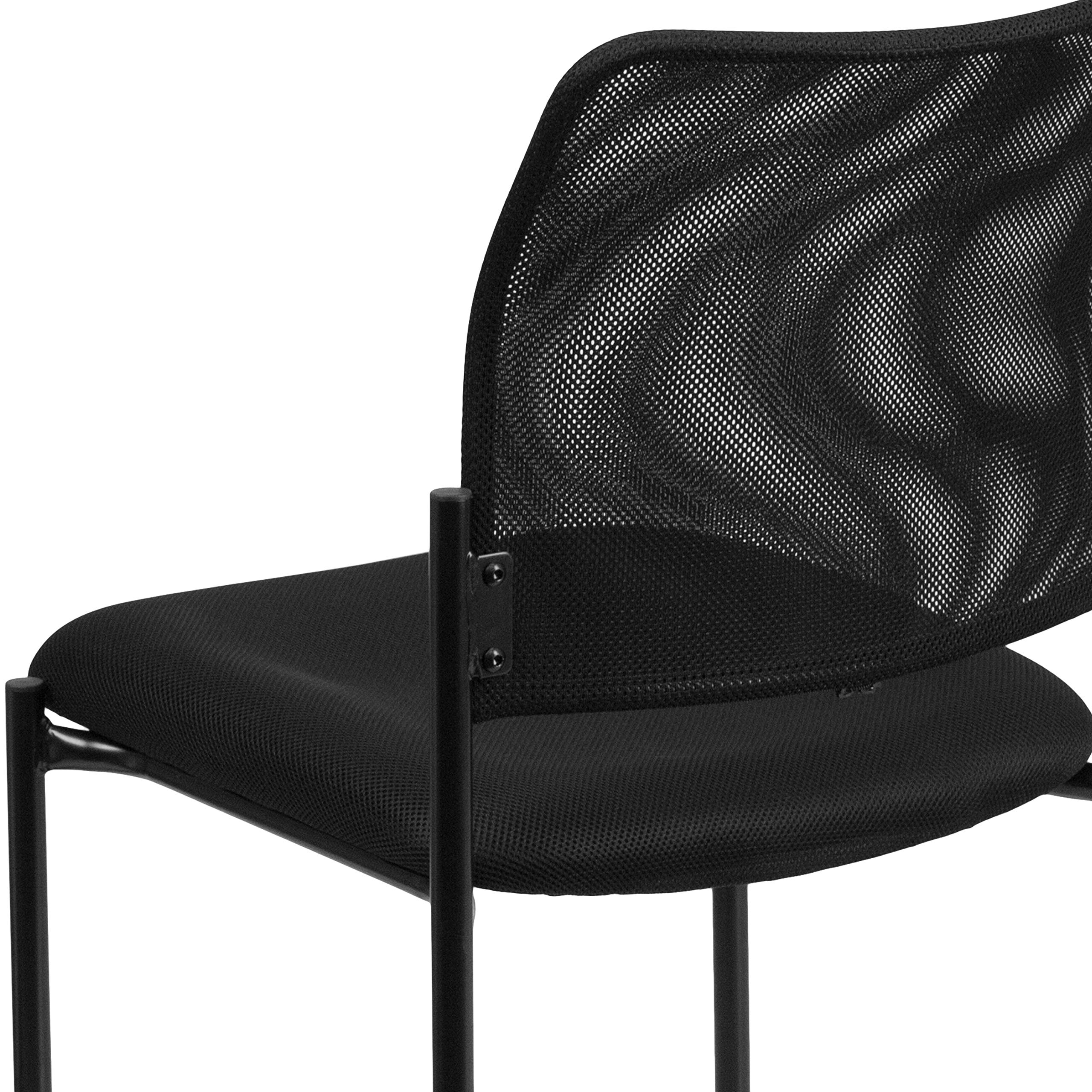 Flash Furniture Jana Comfort Black Mesh Stackable Steel Side Chair - Ergonomic Office Chair for Home & Office Use - Perfect for Conference Rooms, Dining Areas & Workspaces