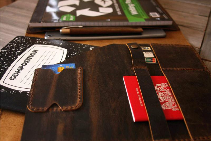 Premium Brown Leather Sleeve Case for 13-inch MacBook Pro - Protective Laptop Cover for Work, Travel & Daily Commute