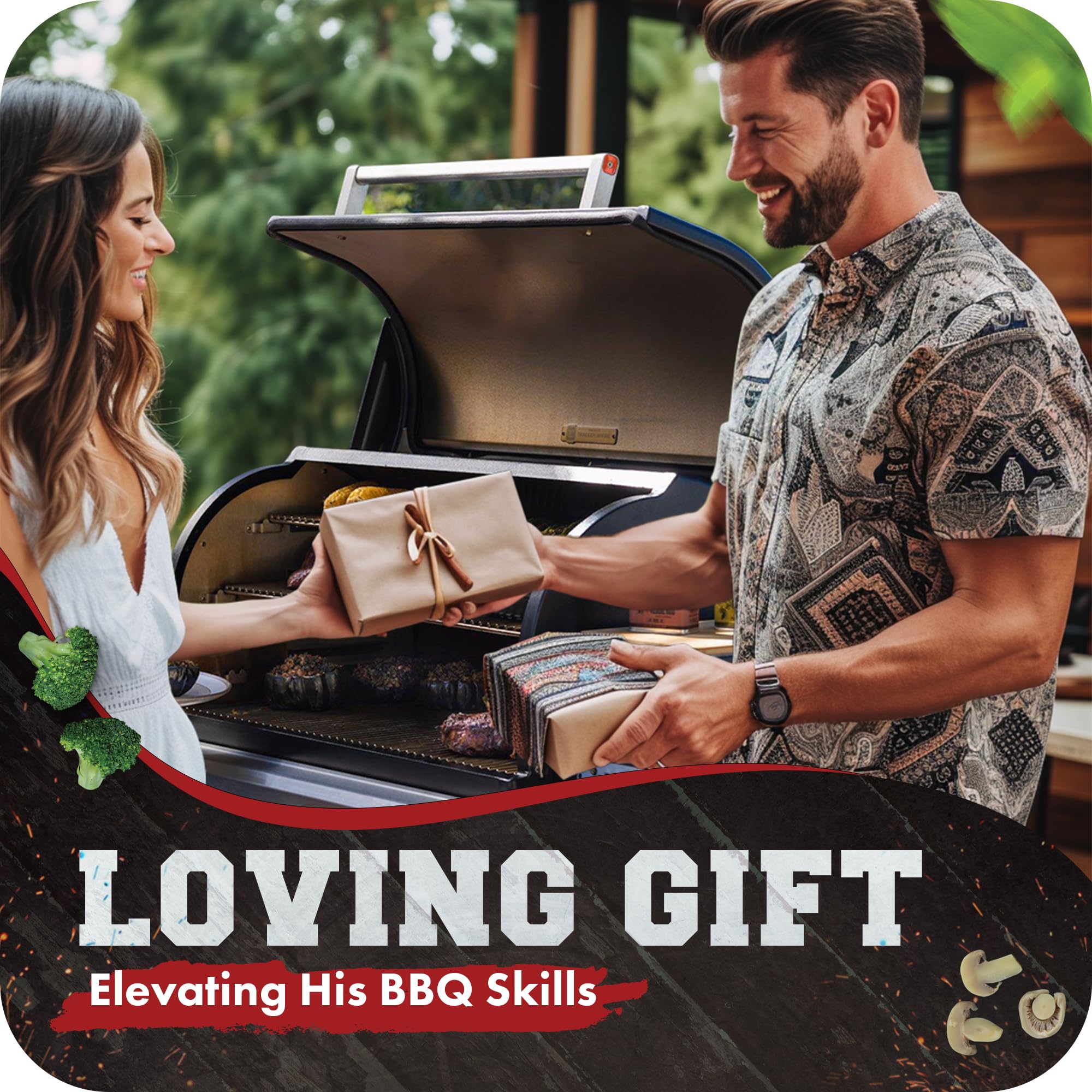 KITCHEN PERFECTION Heat Resistant Silicone BBQ Gloves for Smoker, Oven & Grill - Waterproof Oven Mitts for Handling Hot Food - Superior Value Set with 3 Bonus Accessories - Perfect for Grilling, Smoking, Frying & Outdoor Cooking