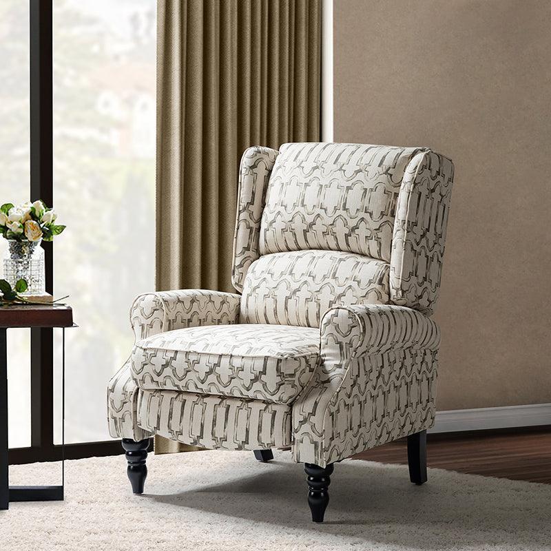 Erdeni Upholstered Manual Wingback Recliner Chair - Comfortable Living Room Armchair with Smooth Reclining Mechanism - Perfect for Home Theater, Reading Nook & Relaxation