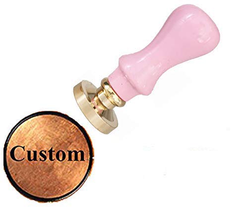 Personalized Custom Wax Seal Stamp with Logo - Monogram Wax Seal Kit for Wedding Invitations, Envelopes, Gift Wrapping - DIY Pink Macaron Handle Wax Sealer for Letters & Crafts