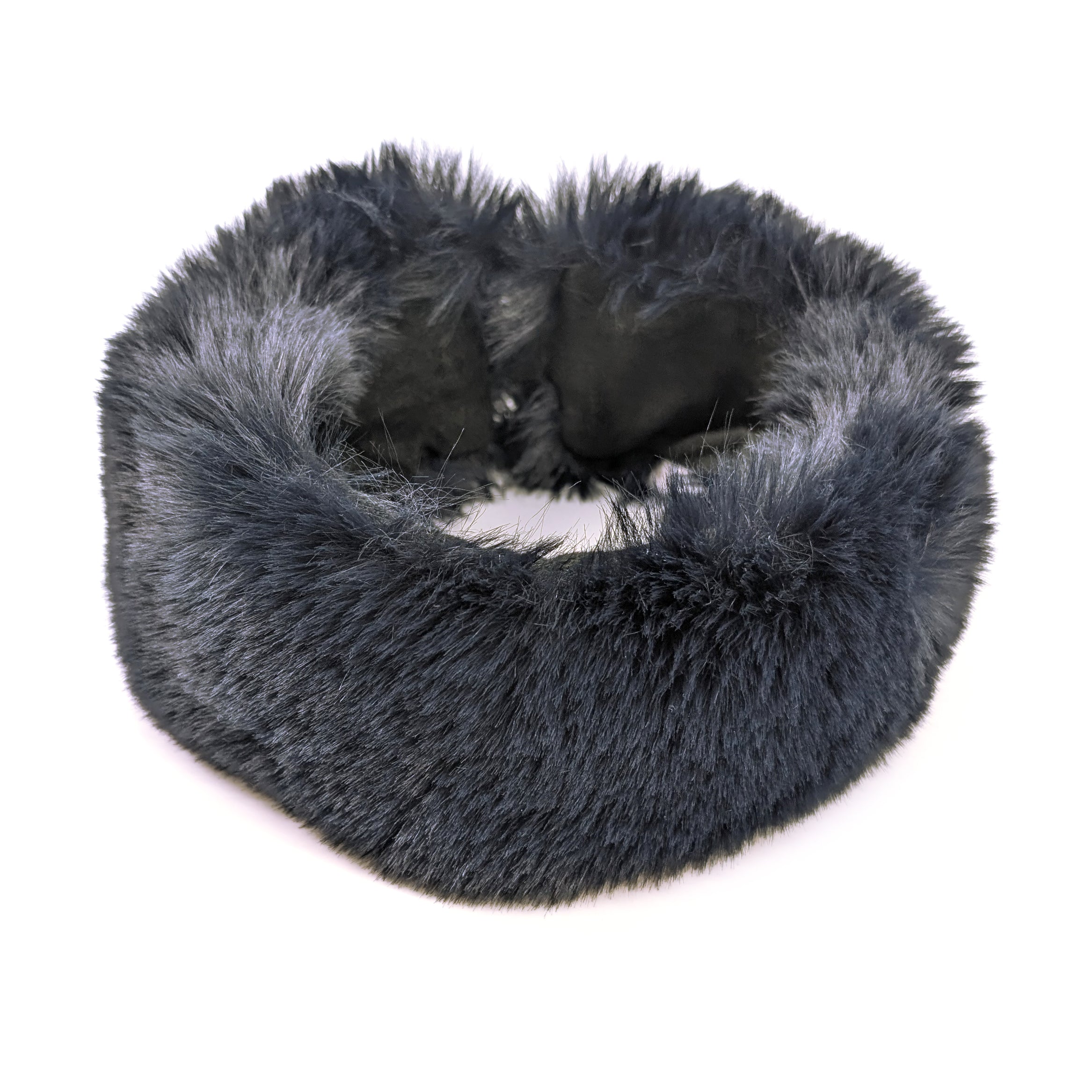 Stylish Navy Blue Faux Fur Headband & Snood Set - Winter Fashion Accessories for Women | Perfect for Cold Weather, Outdoor Activities & Holiday Outfits