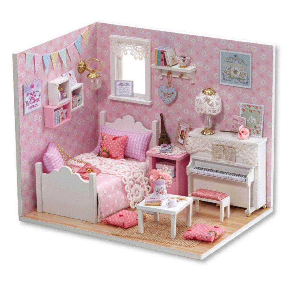 EBTOOLS DIY Doll House Kit - Cute & Delicate Miniature Dollhouse for Girls, Perfect Birthday Gift & Home Decor (Sunshine Princess Theme) | Creative Play, Room Decoration, Princess-Themed Party