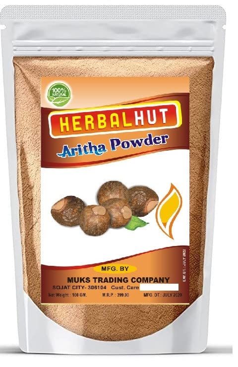 Herbulhut Naturals 100% Pure Reetha Powder for Hair Growth, Scalp Treatment & Deep Conditioning - 100g | Natural Ayurvedic Hair Care for Shine & Volume | Perfect for DIY Hair Masks & Organic Shampoo Making
