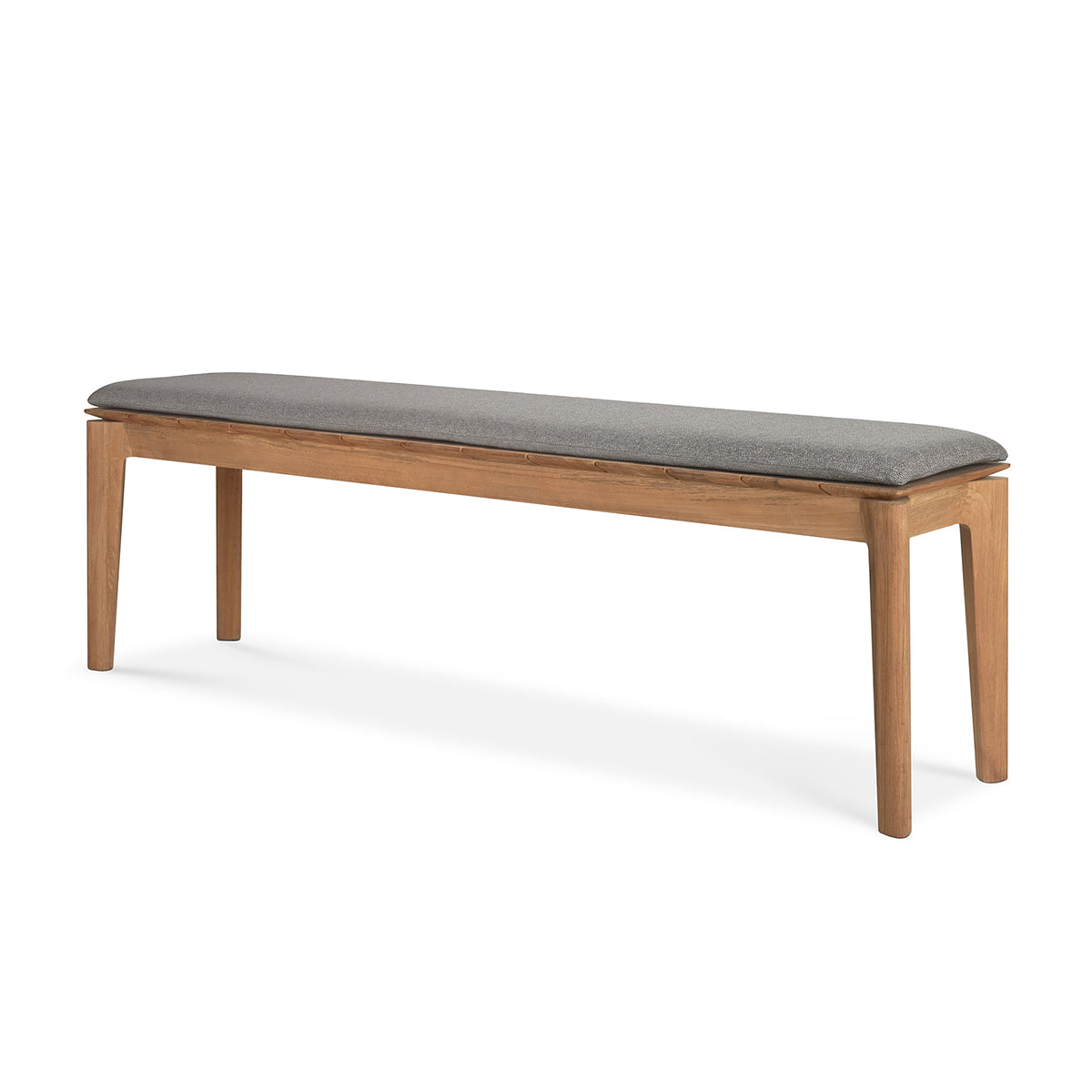 Premium Bok Outdoor Fabric 3-Seater Bench in Teak & Mocha - Weather-Resistant Patio Furniture for Garden, Deck, or Poolside Relaxation