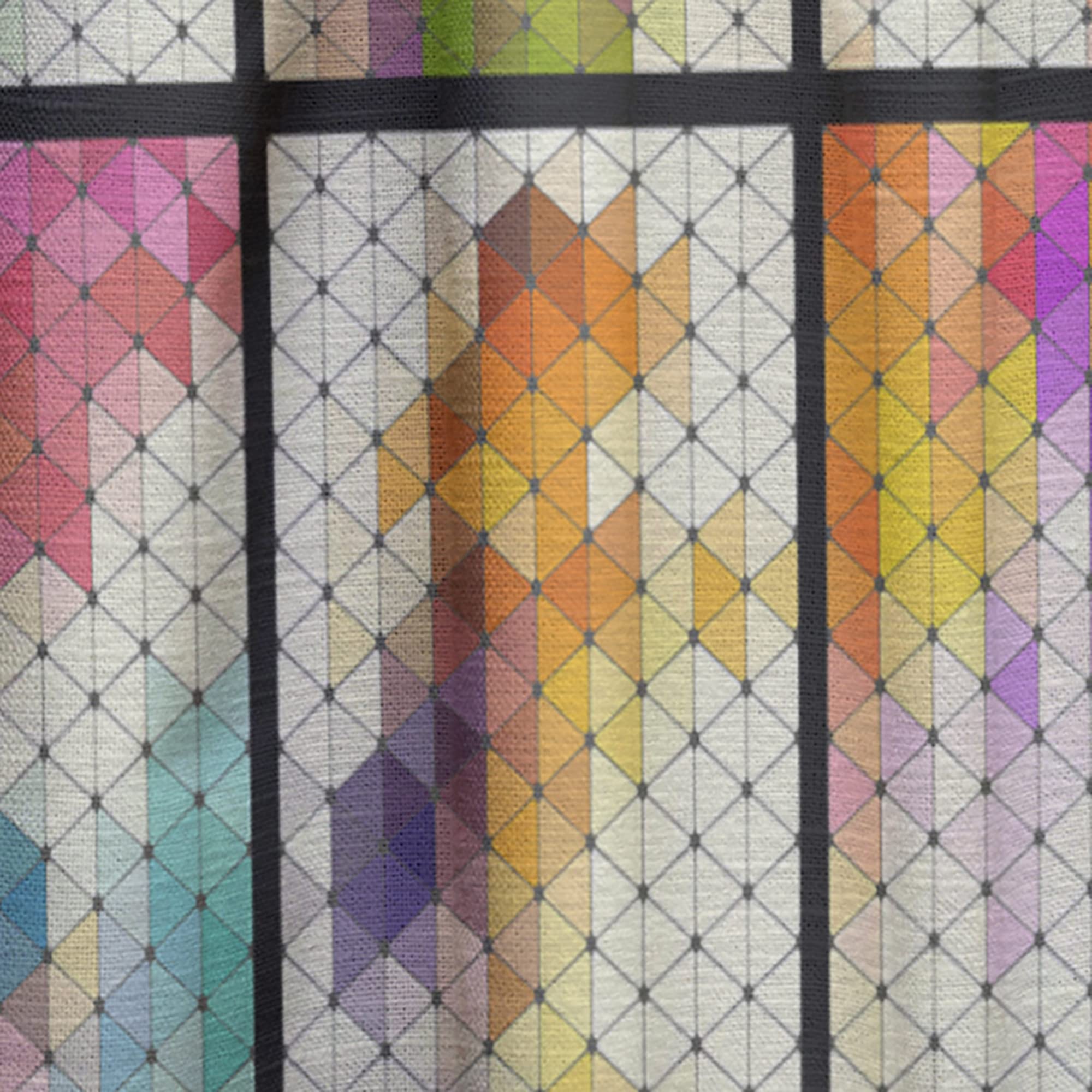 DesignQ Geometric Triangle Pattern Thermal Insulated Curtains - Single Panel 52x120 Inches - Blackout Drapes for Bedroom & Living Room - Perfect for Modern Home Decor & Sunlight Control