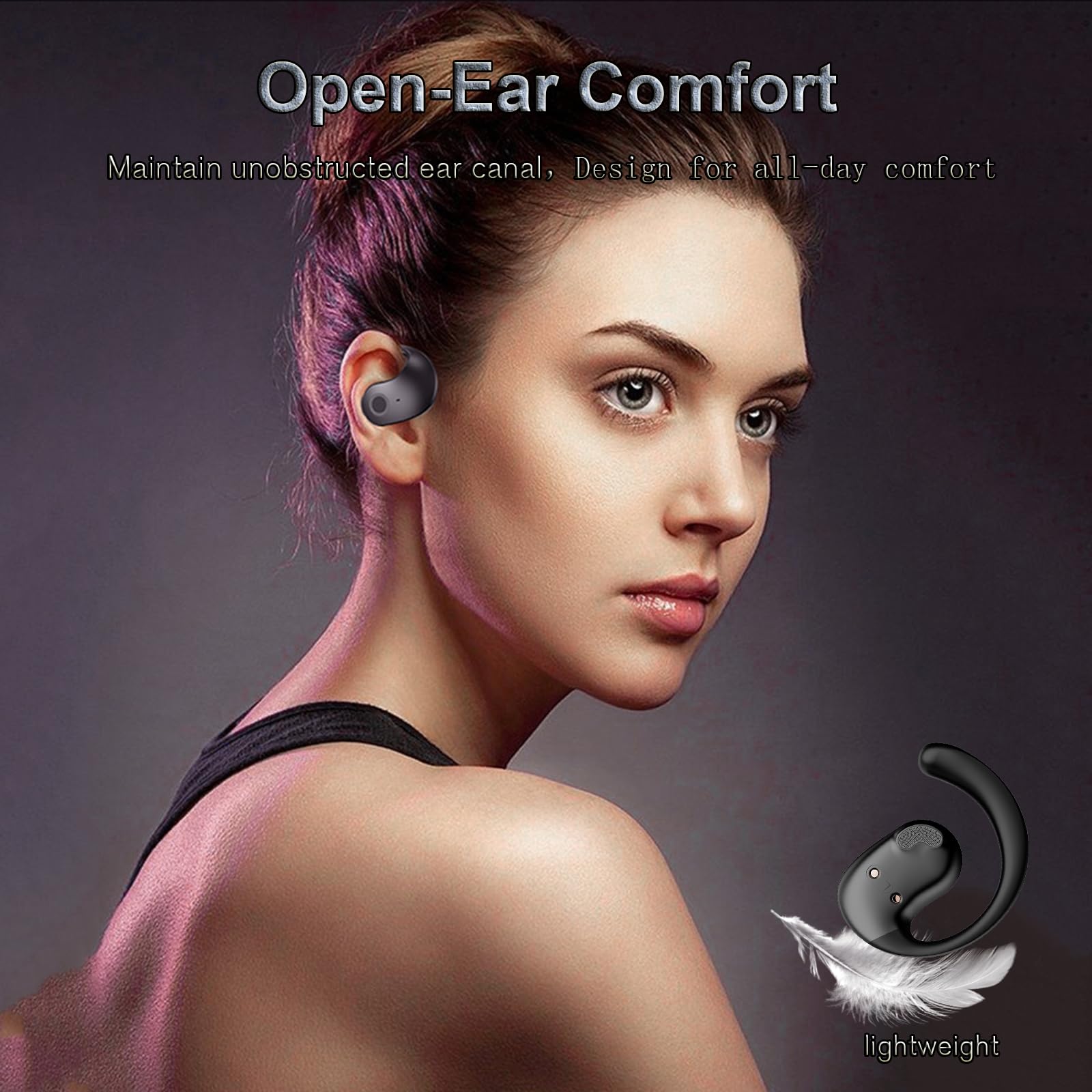 Open Ear Wireless Bluetooth Earbuds - Bone Conduction Headphones with Air Conduction Tech, Over-Ear Hanging Design for Running, Cycling & Outdoor Sports