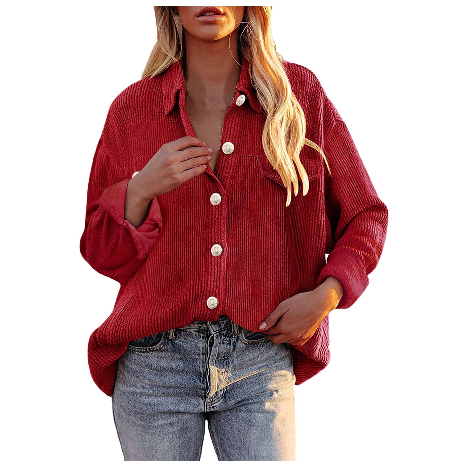 Women's Spring Fleece Jacket - Thickened Single Breasted Overcoat, Plus Size Solid Color Outerwear for Casual Wear & Outdoor Activities