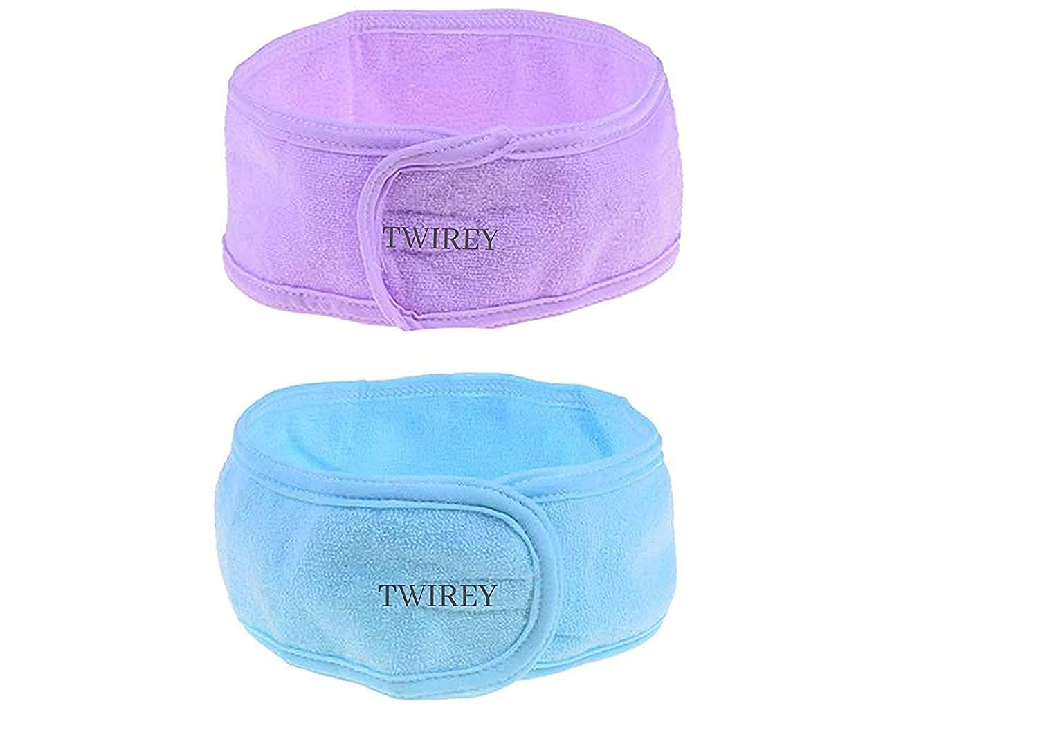TWIREY Adjustable Polycotton Facial Headbands for Women & Men - 2 Pack Multicolor | Perfect for Skincare, Hair Styling, and Spa Treatments