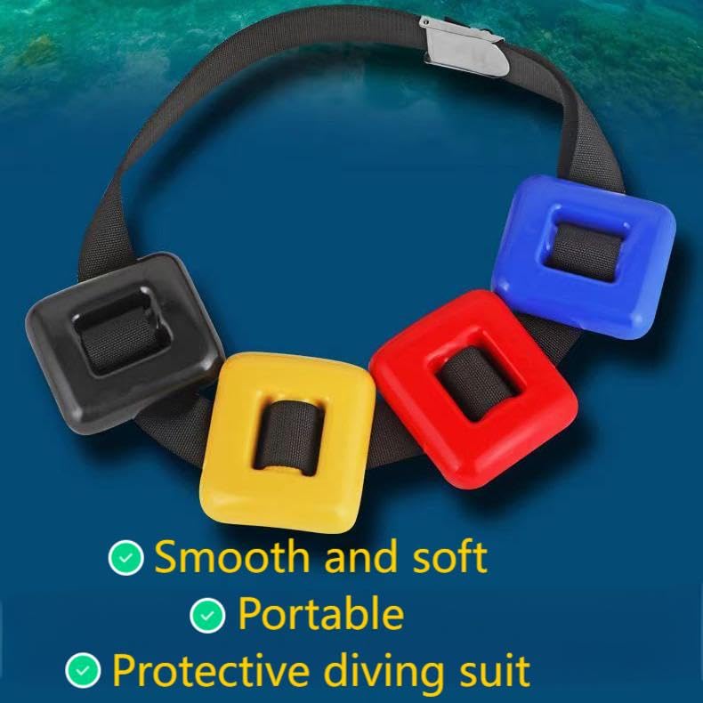 4Pcs 2.2 lb Scuba Diving Weights with Adjustable Belt - Lead Dive Weights for Free Diving, Spearfishing & Snorkeling - Fits Waist Up to 64 Inches - Perfect for Ocean, Pool & Training Sessions