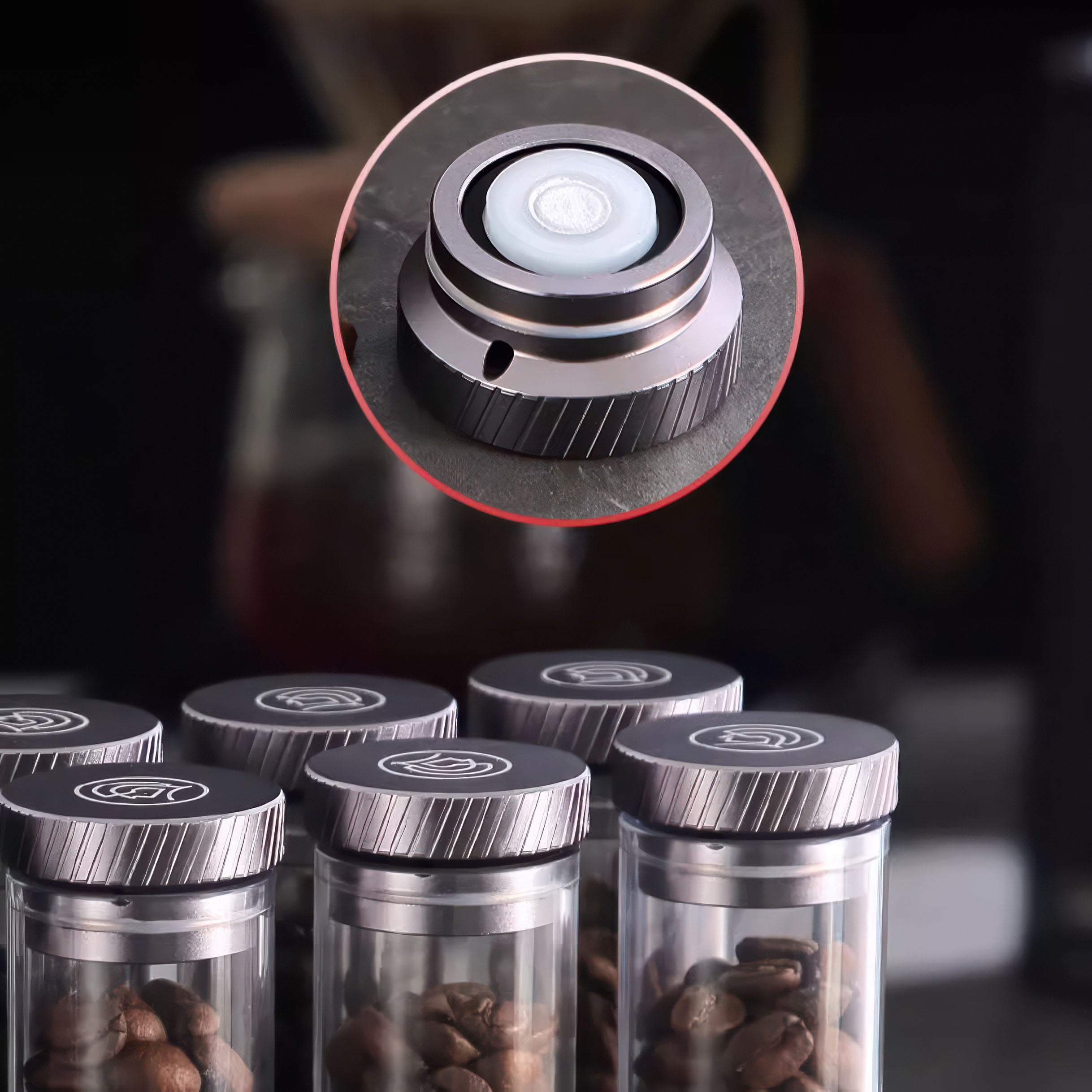 Premium Coffee Bean Storage Container & Degassing Stand - Airtight, Clear View, Perfect for Home Baristas & Coffee Shops - Ideal for Freshness & Flavor Preservation