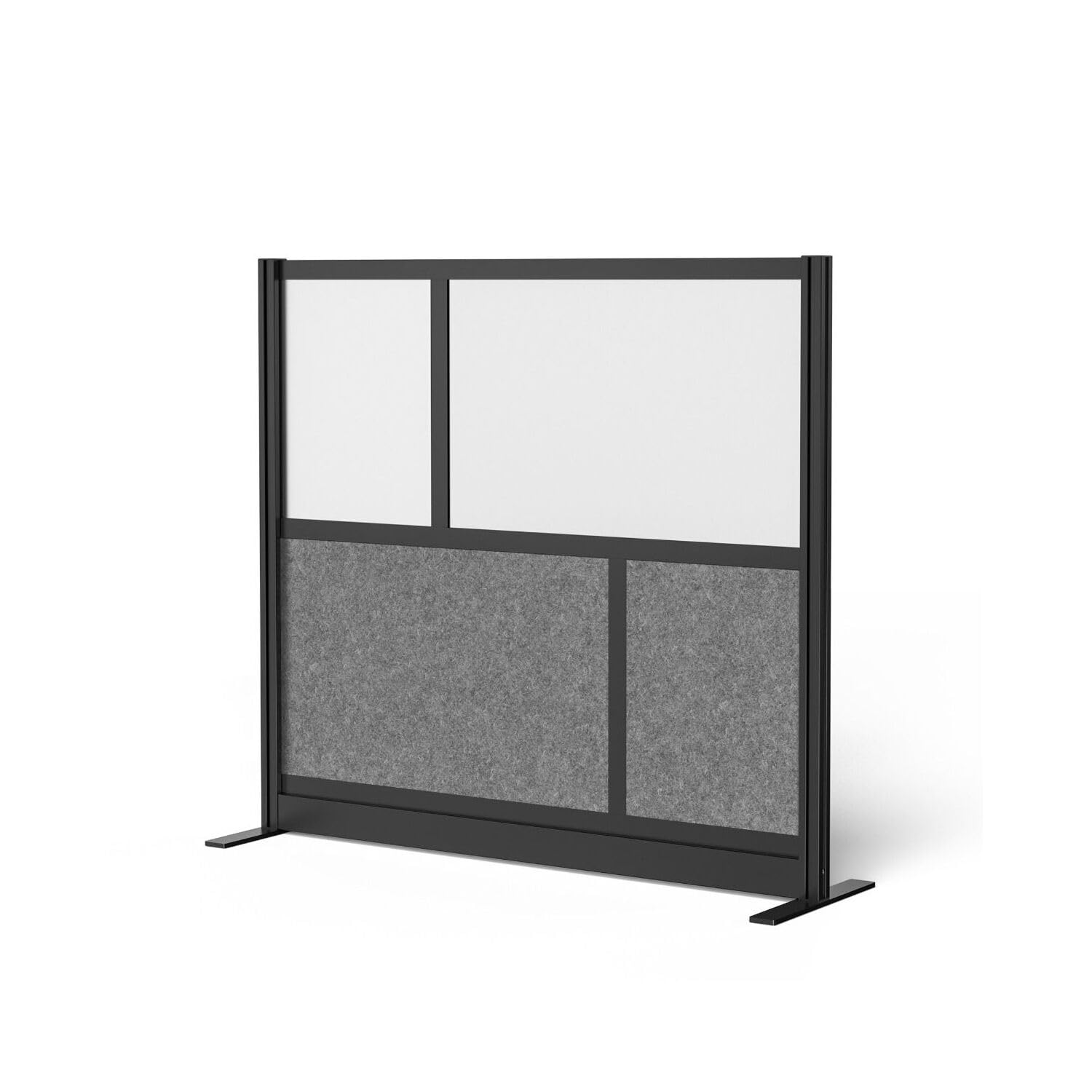 LUXOR MW-5348-FCGB Modular Wall Room Divider System - Black Frame - 53