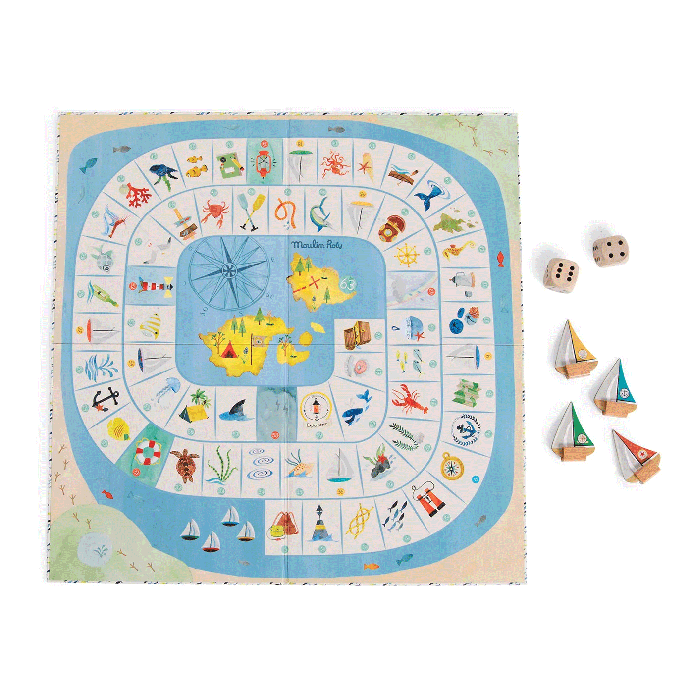 Moulin Roty Le Jardin Goose Game - Classic French Board Game for Kids & Family - Perfect for Indoor Play, Birthday Gifts & Educational Fun