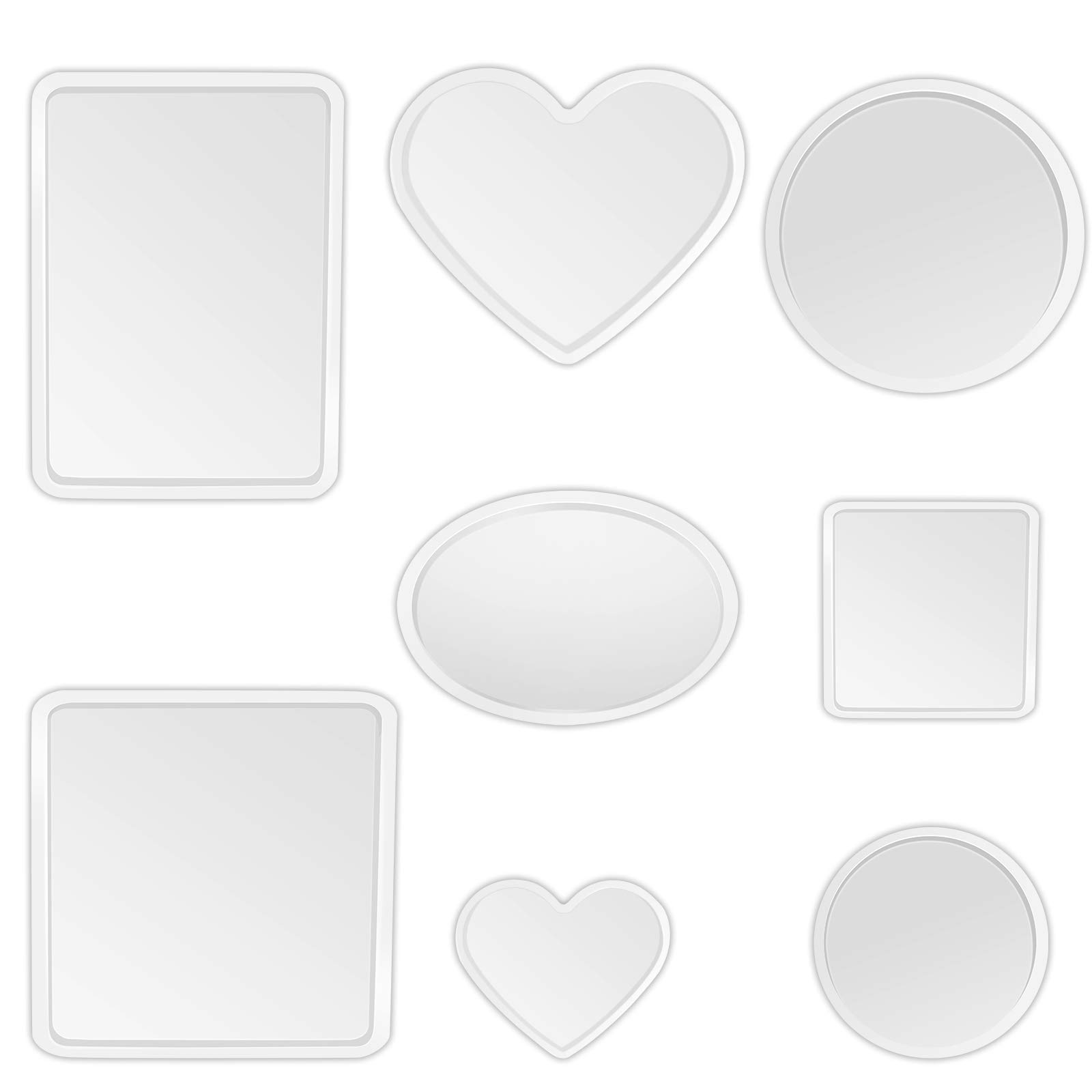 Premium 8-Piece Transparent Food-Grade Silicone Mold Set for DIY Coasters, Pendant Crafts & Home Decor - Resin Casting Molds for Creative Projects, Party Favors & Gift Making