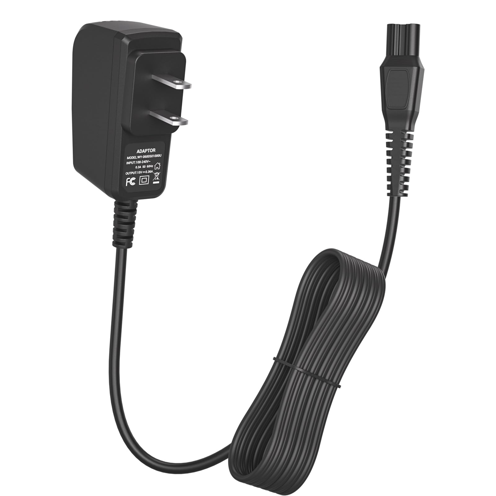 Philips Norelco HQ8505 7000 5000 3000 9000 Series Replacement Charger - 15V AC Adapter Power Cord for Electric Shaver Razor, Aquatec, Arcitec & Multigroom Beard Trimmer - Perfect for Travel, Home & Office Use