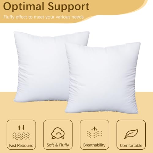 Premium 12x20 Inch Throw Pillow Inserts Set of 2 - 100% Cotton Decorative Cushion Covers for Sofa, Bed & Home Decor - Soft White Pillows for Living Room, Bedroom & Hotel Style Interior Design
