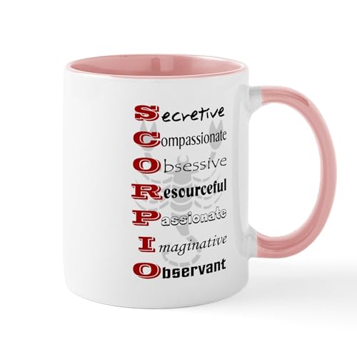 White/Pink Inside - Scorpio Mugs