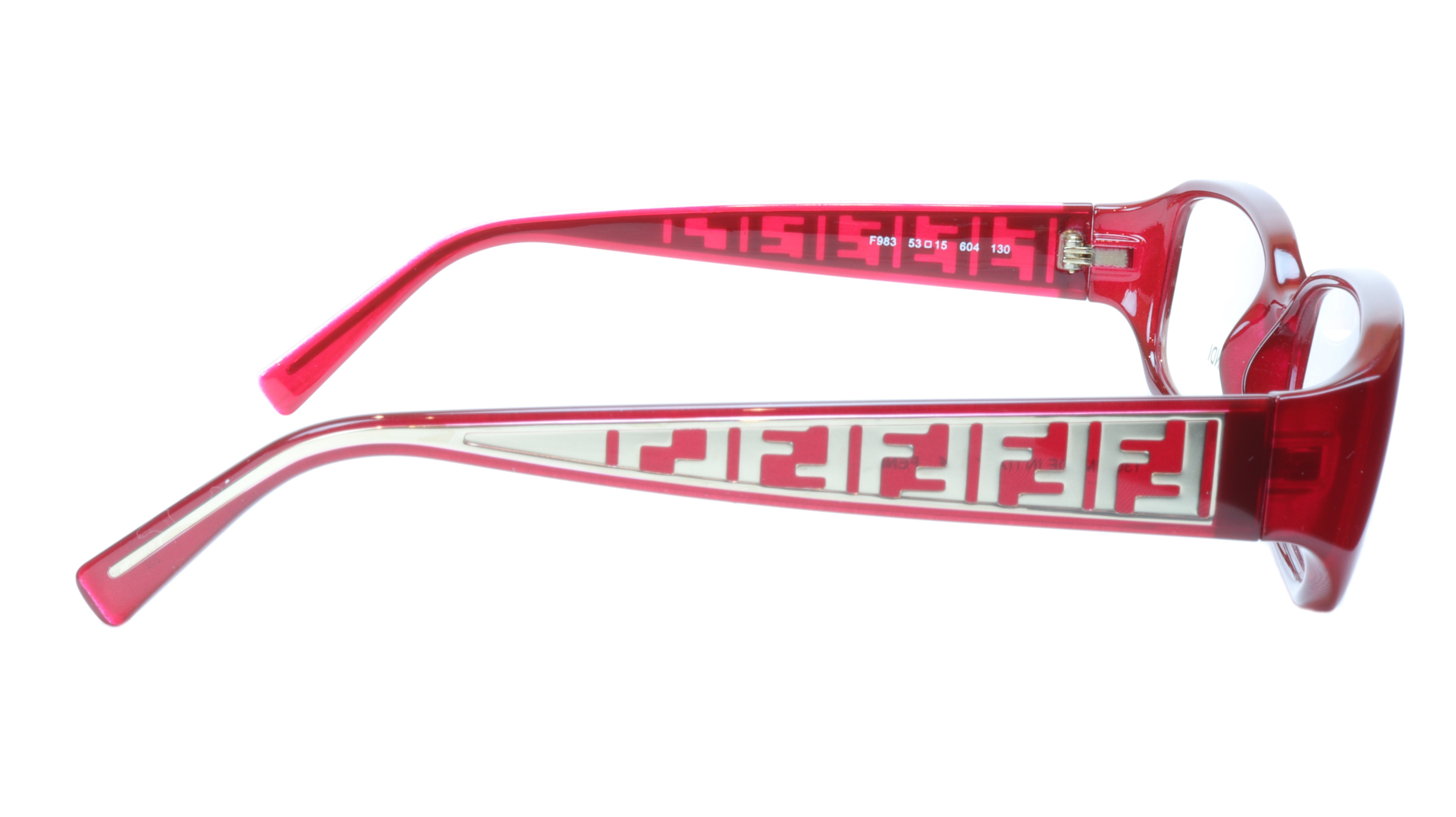 FENDI Women's Acetate Eyeglasses Frame F983 (604) - Red Italy Made, Size 53-15-130, 30mm - Perfect for Fashion & Everyday Wear