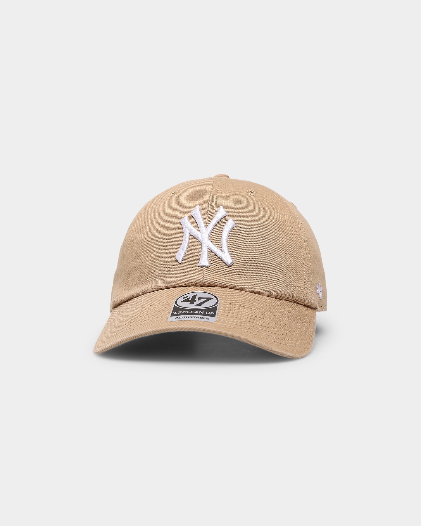 New York Yankees '47 Clean Up Strapback Khaki Adjustable Hat - Official MLB Baseball Cap for Men & Women - Perfect for Games, Casual Wear & Fan Gear