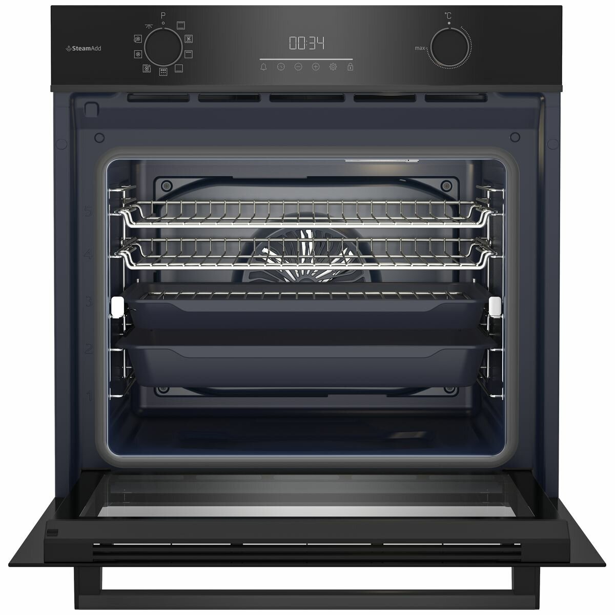 Beko 60cm Pyrolytic Multifunction Oven with Steam, Air Fry & Grill - BBO6851PDX | European Made | Perfect for Baking, Roasting & Healthy Cooking | [Carton Damage]