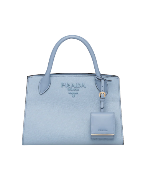 Prada Monochrome Saffiano Leather Handbag for Women - Light Blue Crossbody Bag | Perfect for Work, Travel & Everyday Use